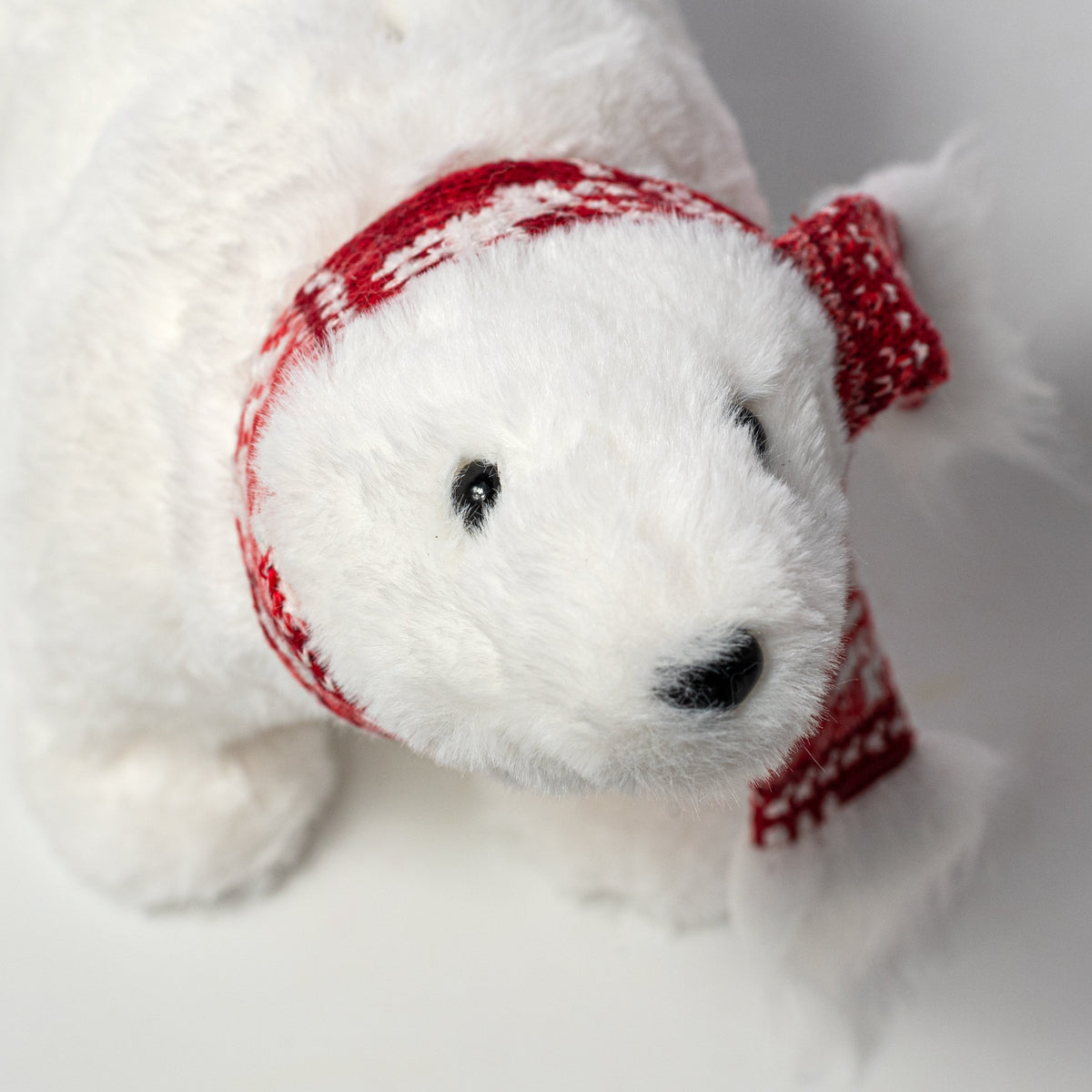 10.5" Polar Bear with Scarf Ornament: White detail photo 3