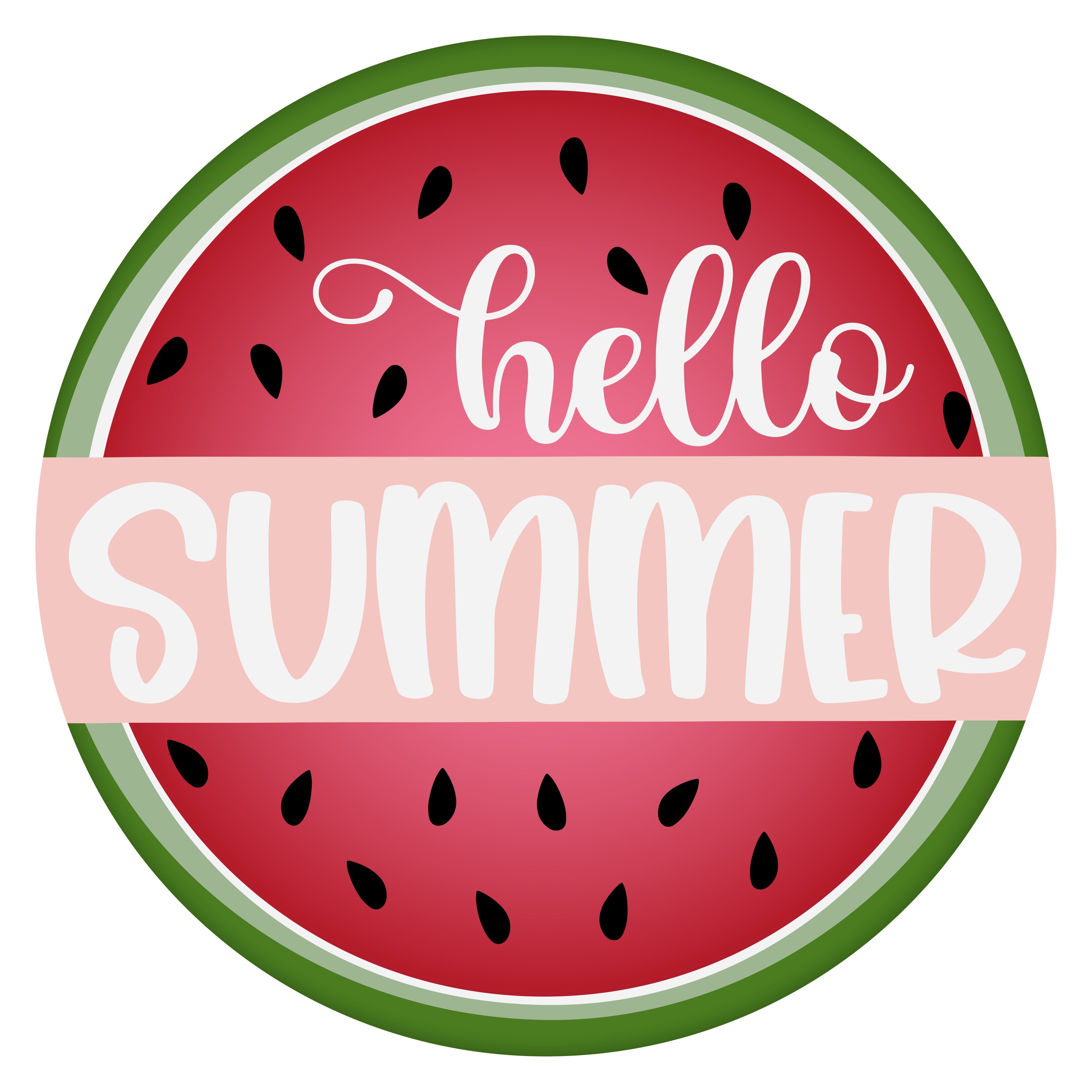 10.5" Round Waterproof Sign: Hello Summer Watermelon Item Number: CD0940NH-105