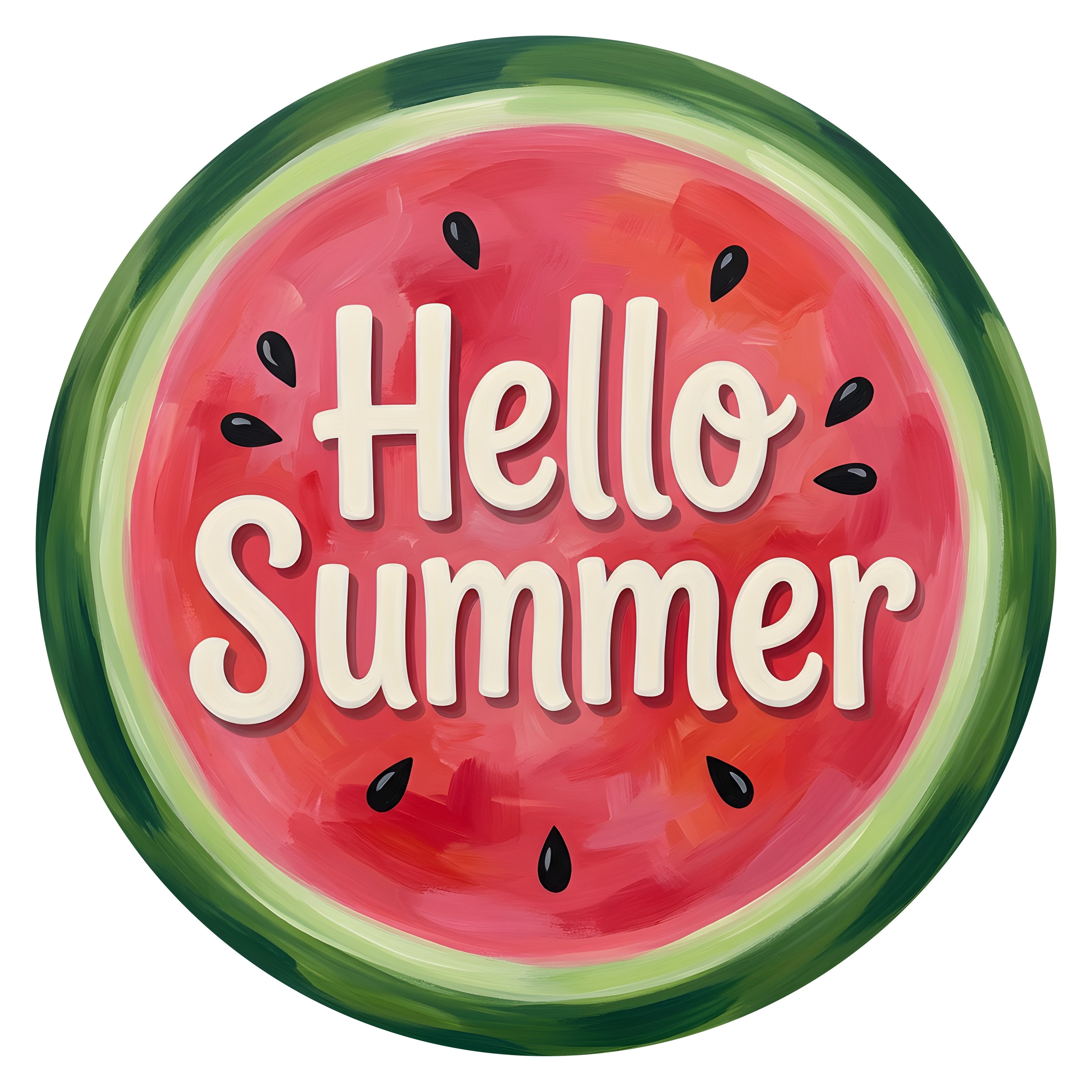 10.5" Round Waterproof Sign: Hello Summer Watermelon Slice Item Number: CD1421NH-105