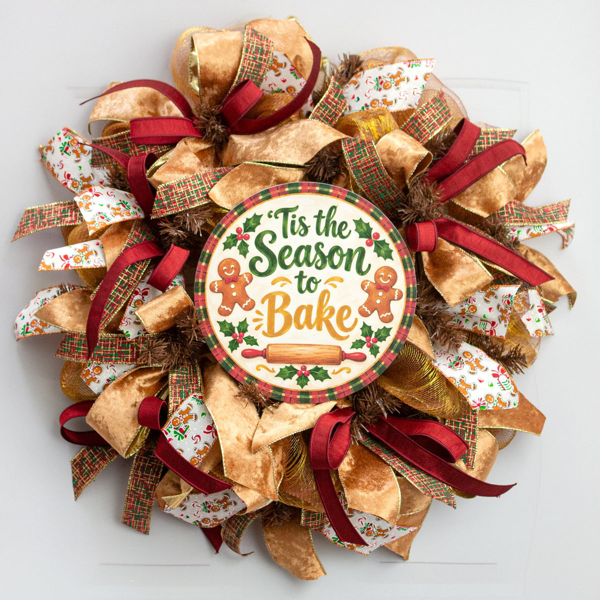 10.5" Round Waterproof Sign: Season to Bake Gingerbread Men detail photo 3