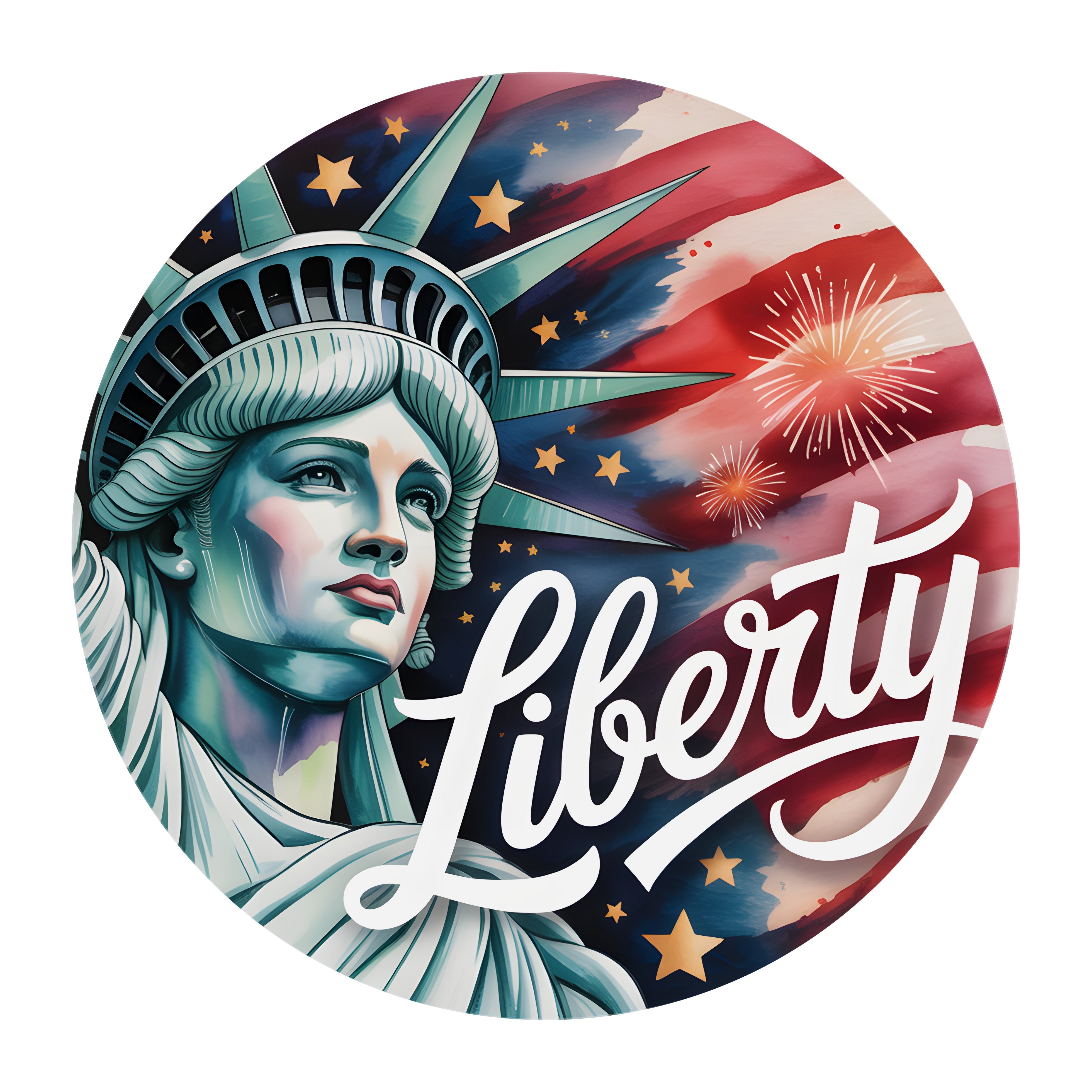 10.5" Round Waterproof Sign: Statue of Liberty Portrait Item Number: CD1368NH-105