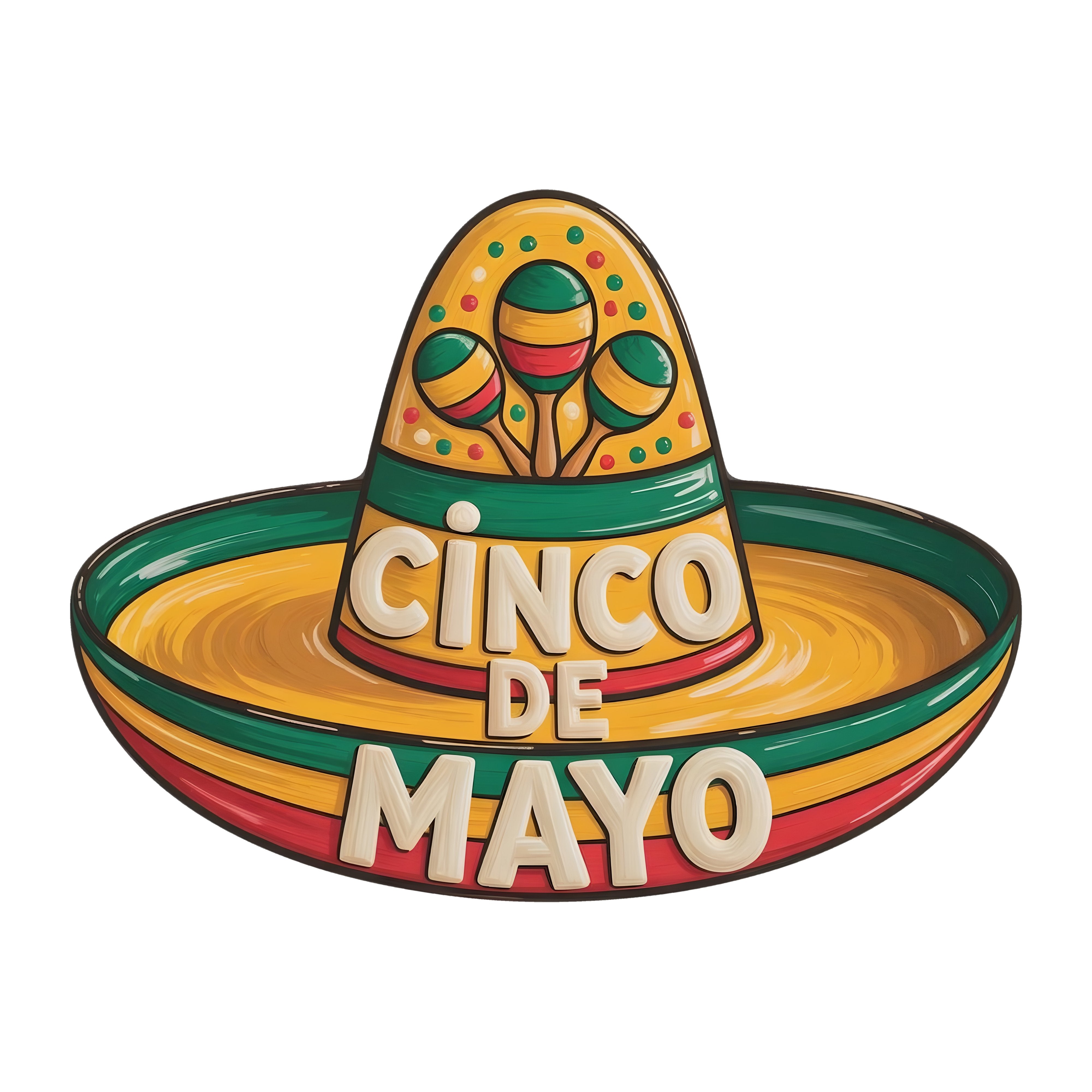 10.5" Waterproof Sign: Cinco de Mayo Sombrero with Maracas Item Number: CD1320NH-105