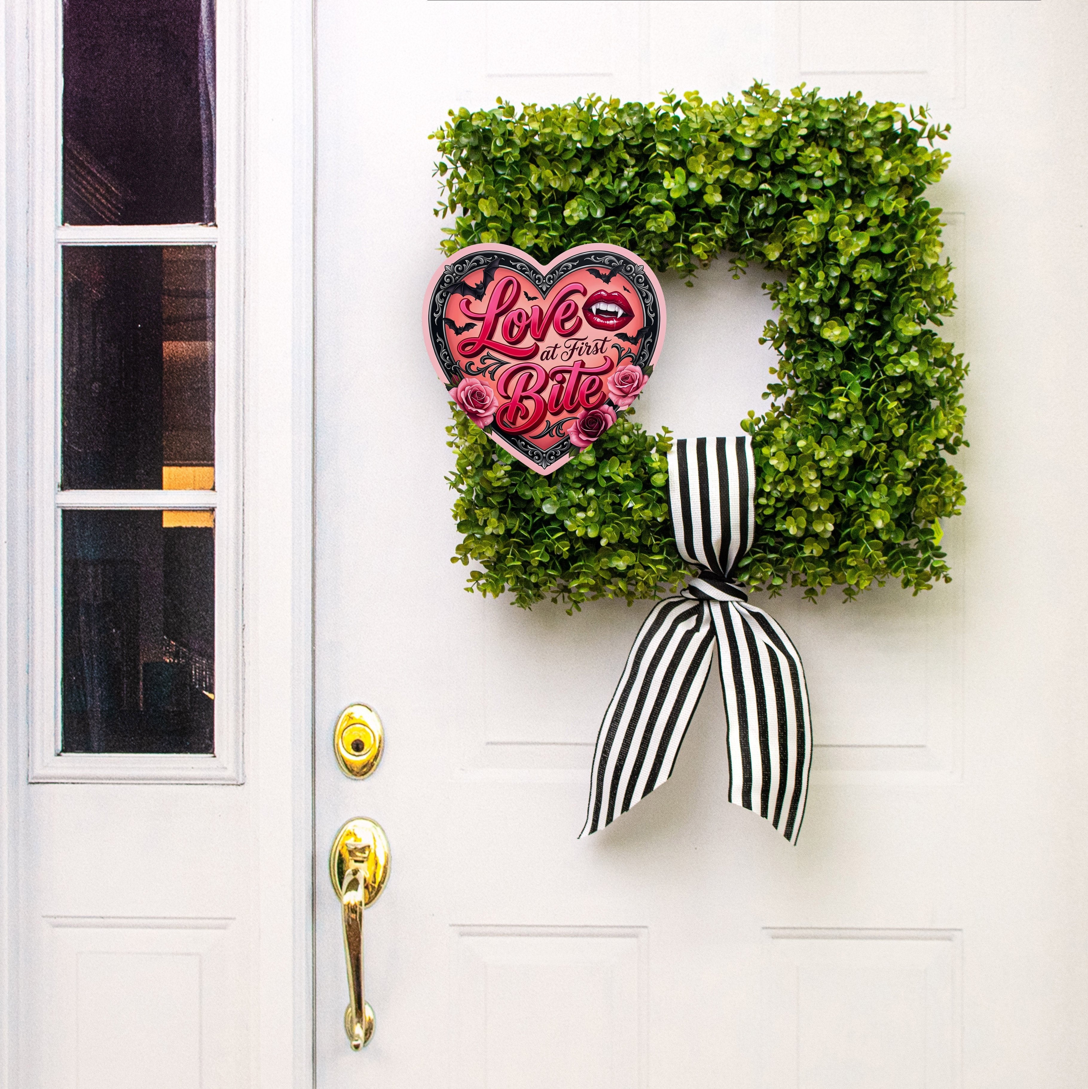 10.5" Waterproof Sign: Gothic Valentine Lady Dracula Heart Lifestyle Photo
