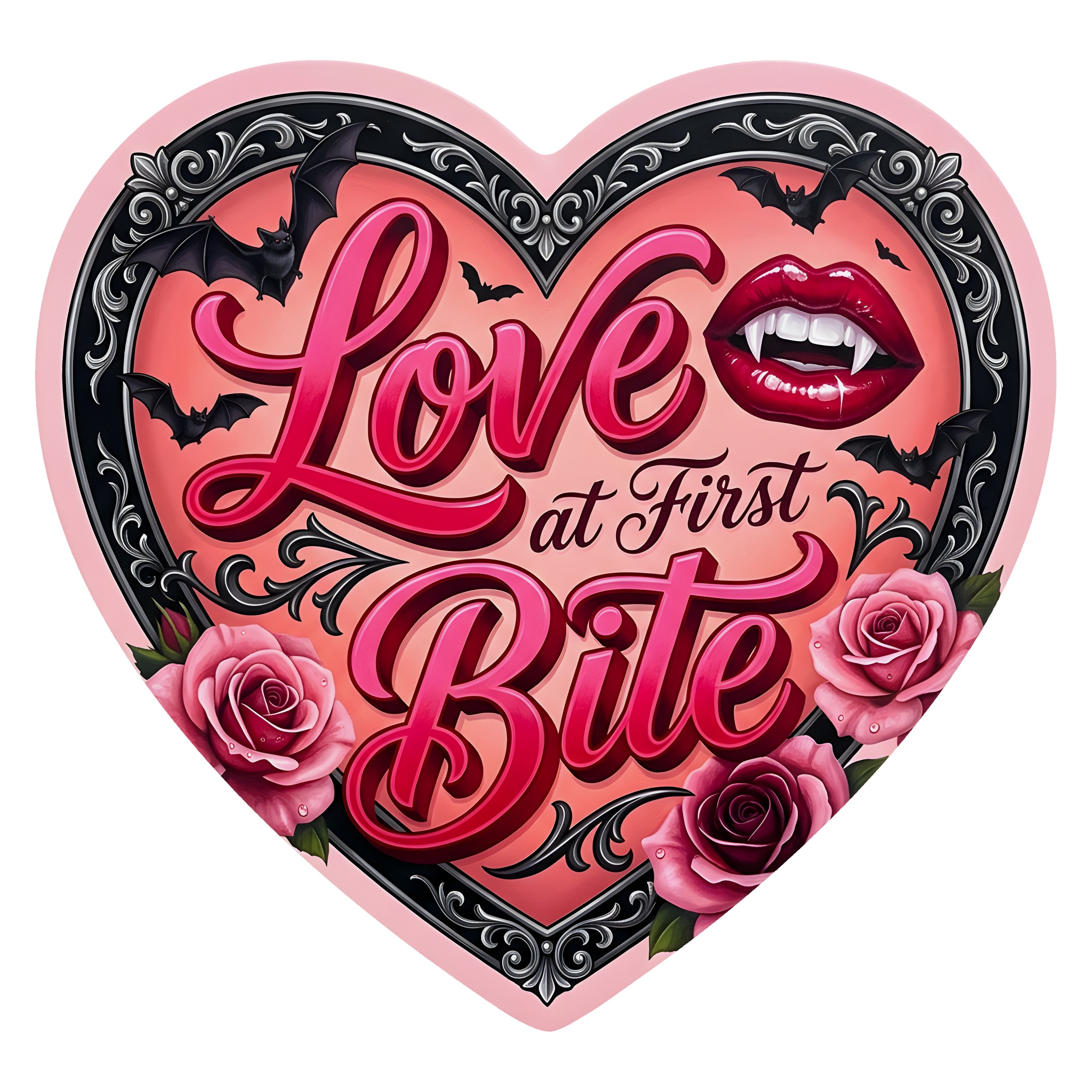 10.5" Waterproof Sign: Gothic Valentine Lady Dracula Heart Item Number: CD1467NH-105