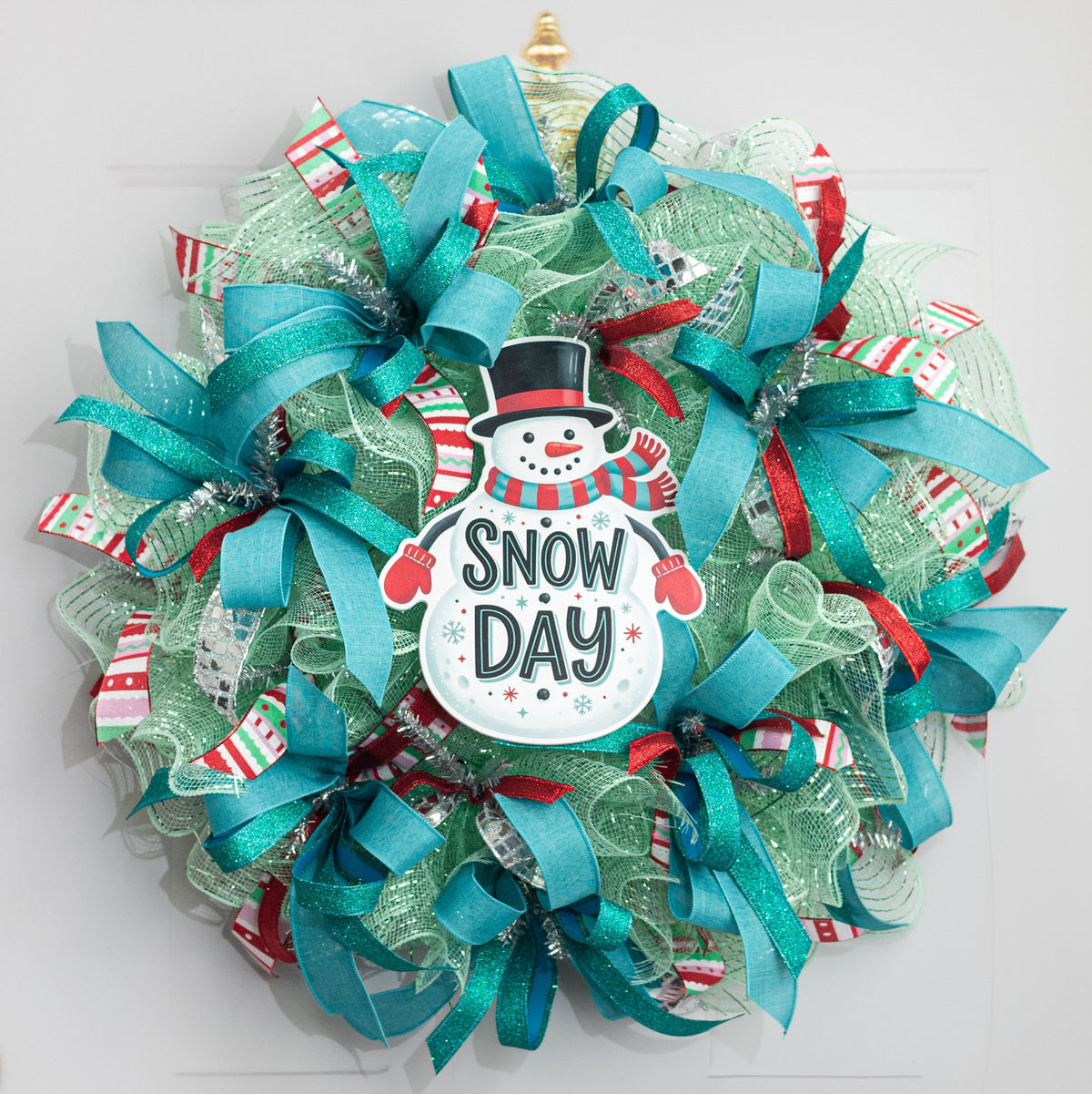 10.5" Waterproof Sign: Snow Day Snowman with Top Hat detail photo 3