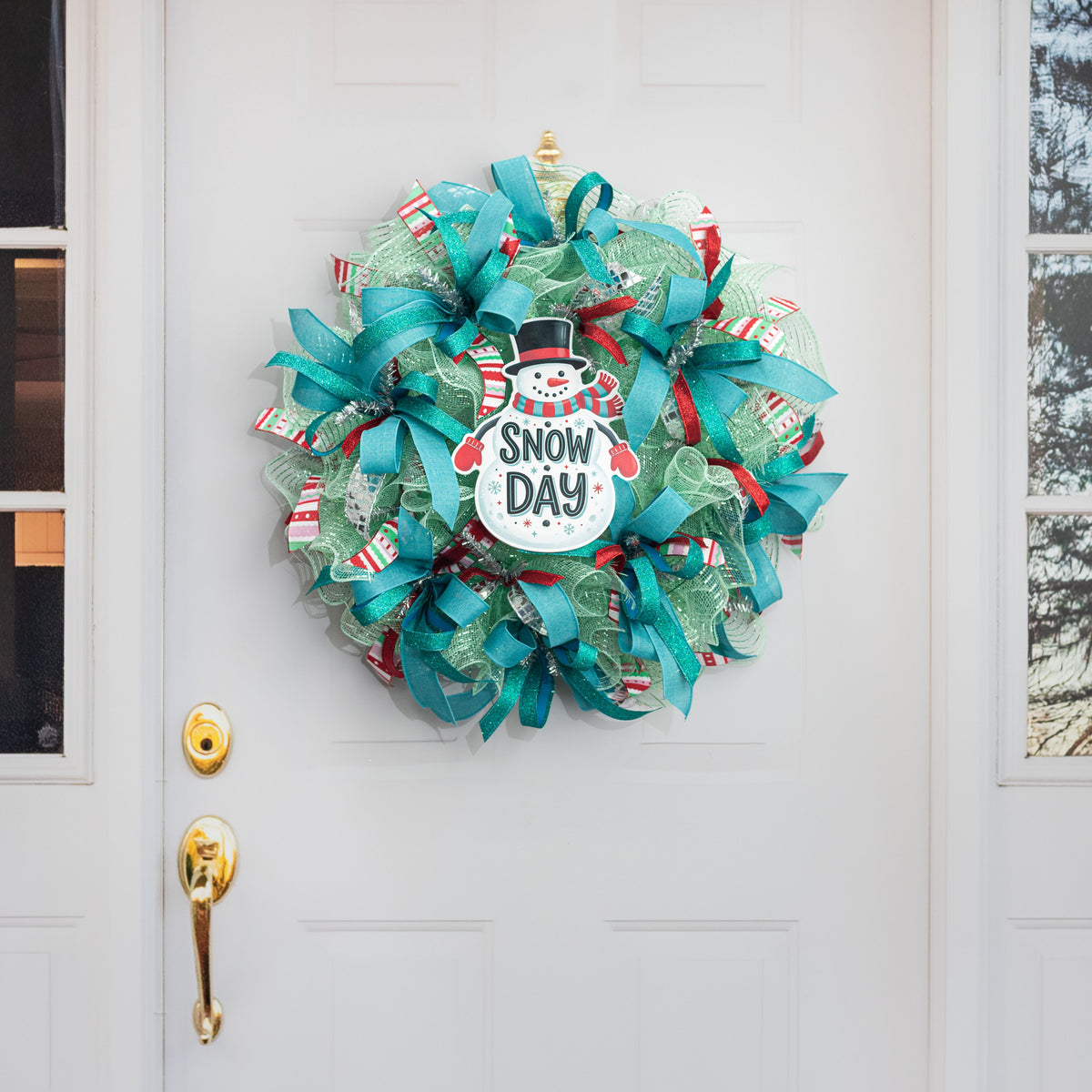 10.5" Waterproof Sign: Snow Day Snowman with Top Hat detail photo 4