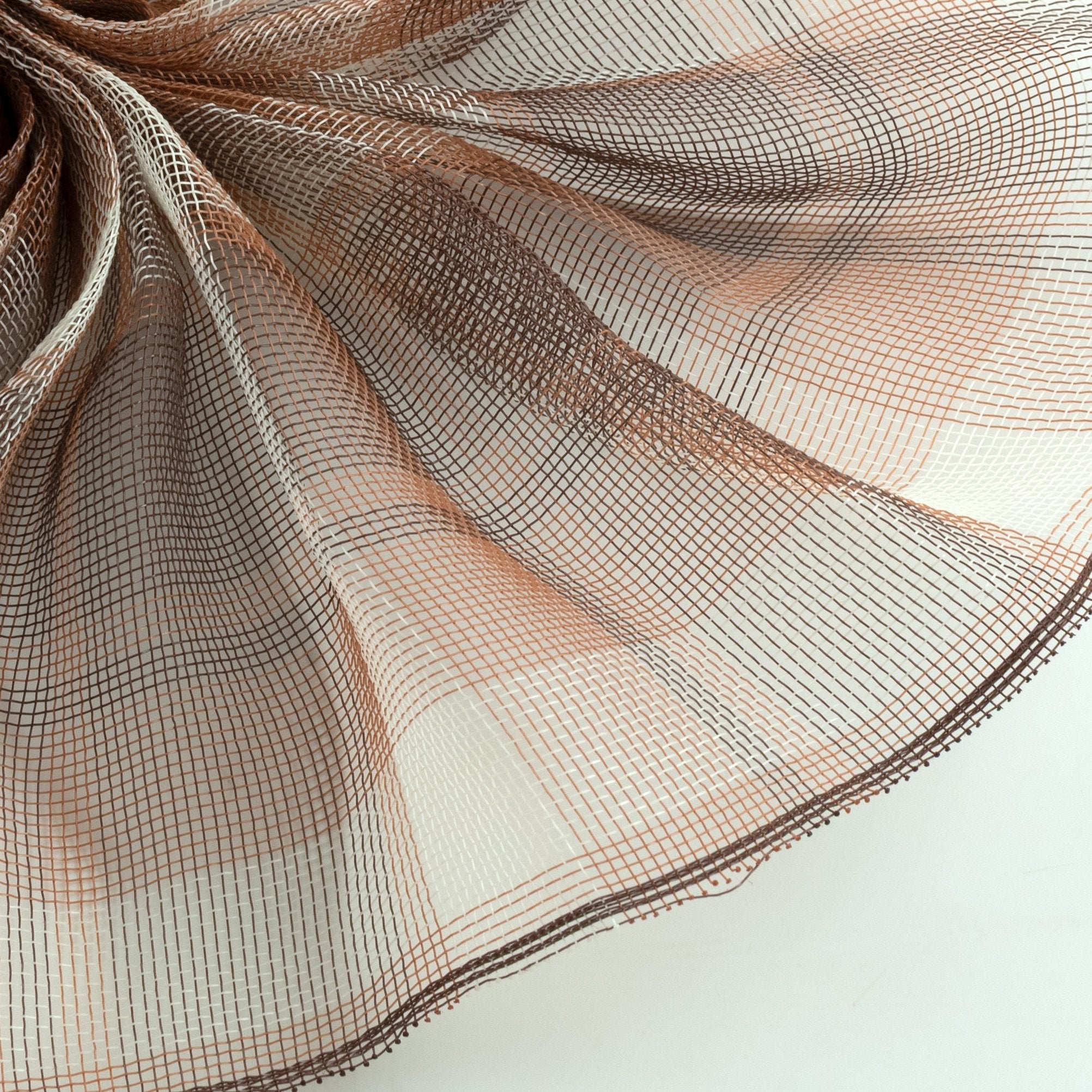 10" Fine Weave Plaid Deco Mesh: Chocolate Brown & Ivory Lifestyle Photo