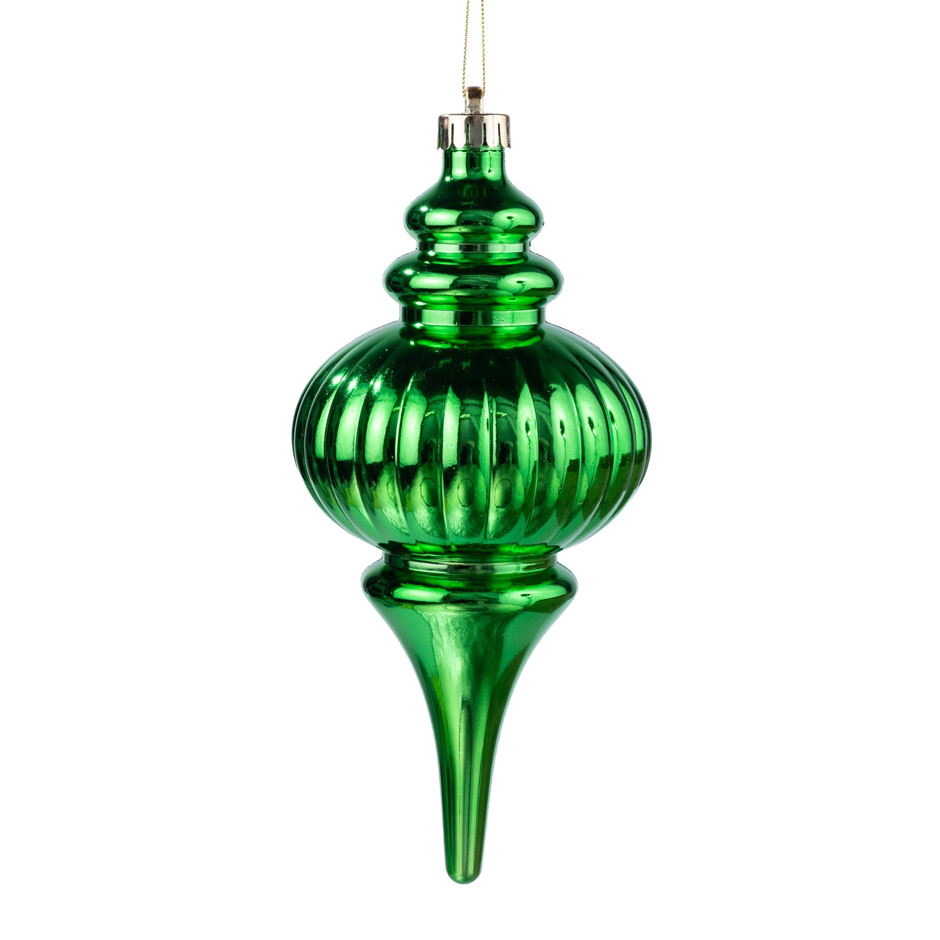10" Finial Ornament: Metallic Green Item Number: 86958GN