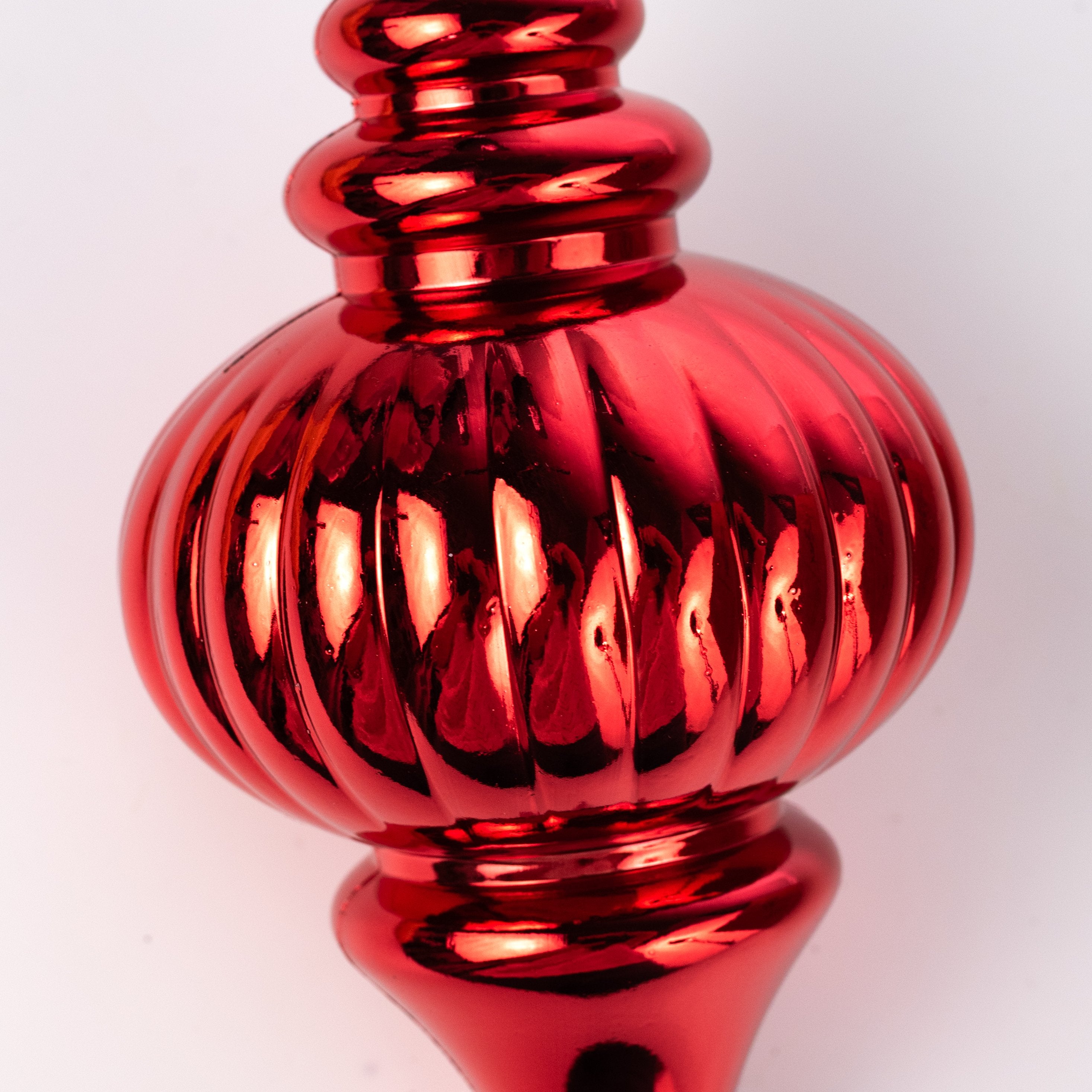 10" Finial Ornament: Metallic Red detail photo 3
