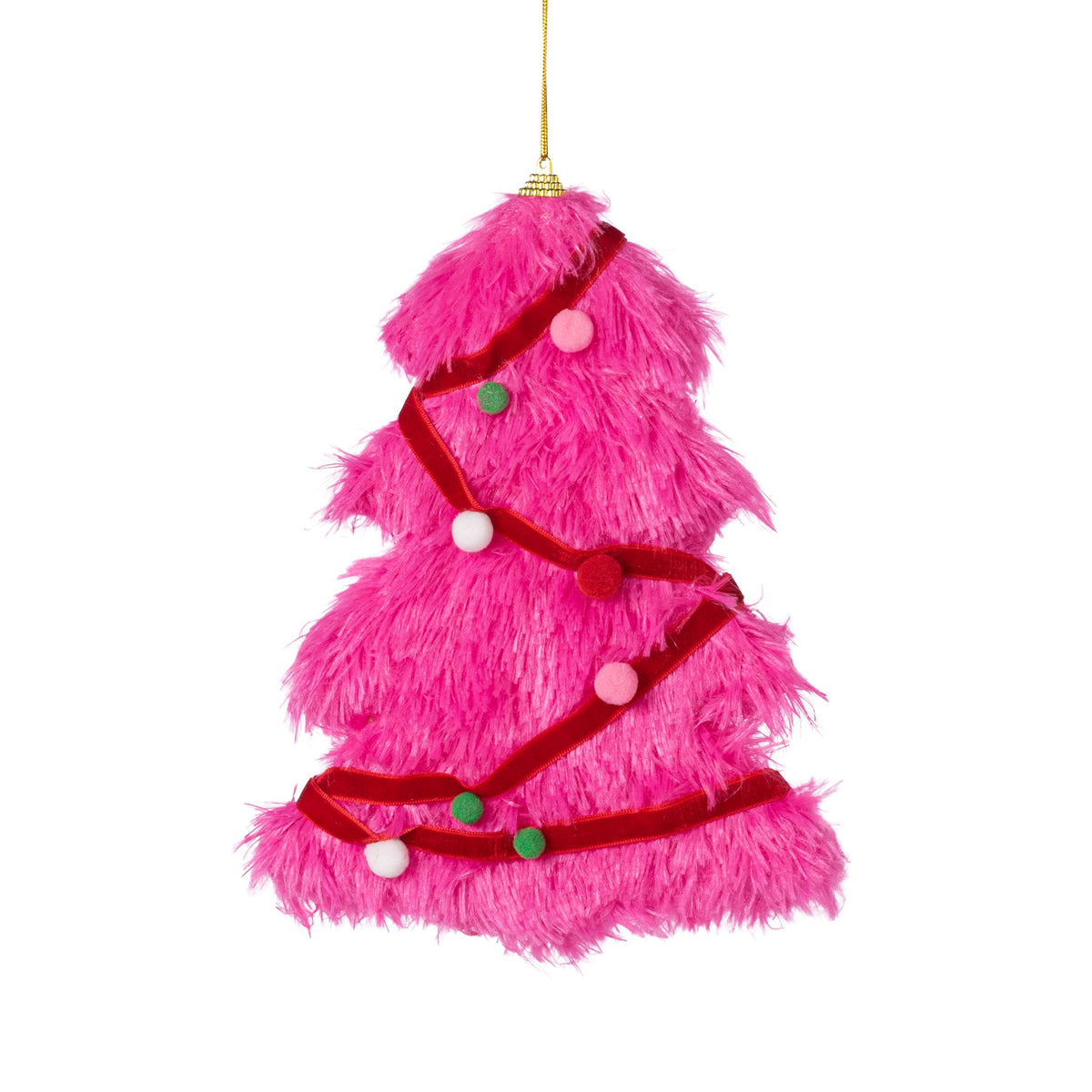 10" Furry Whimsical Christmas Tree Ornament: Hot Pink Item Number: 86640HTPK