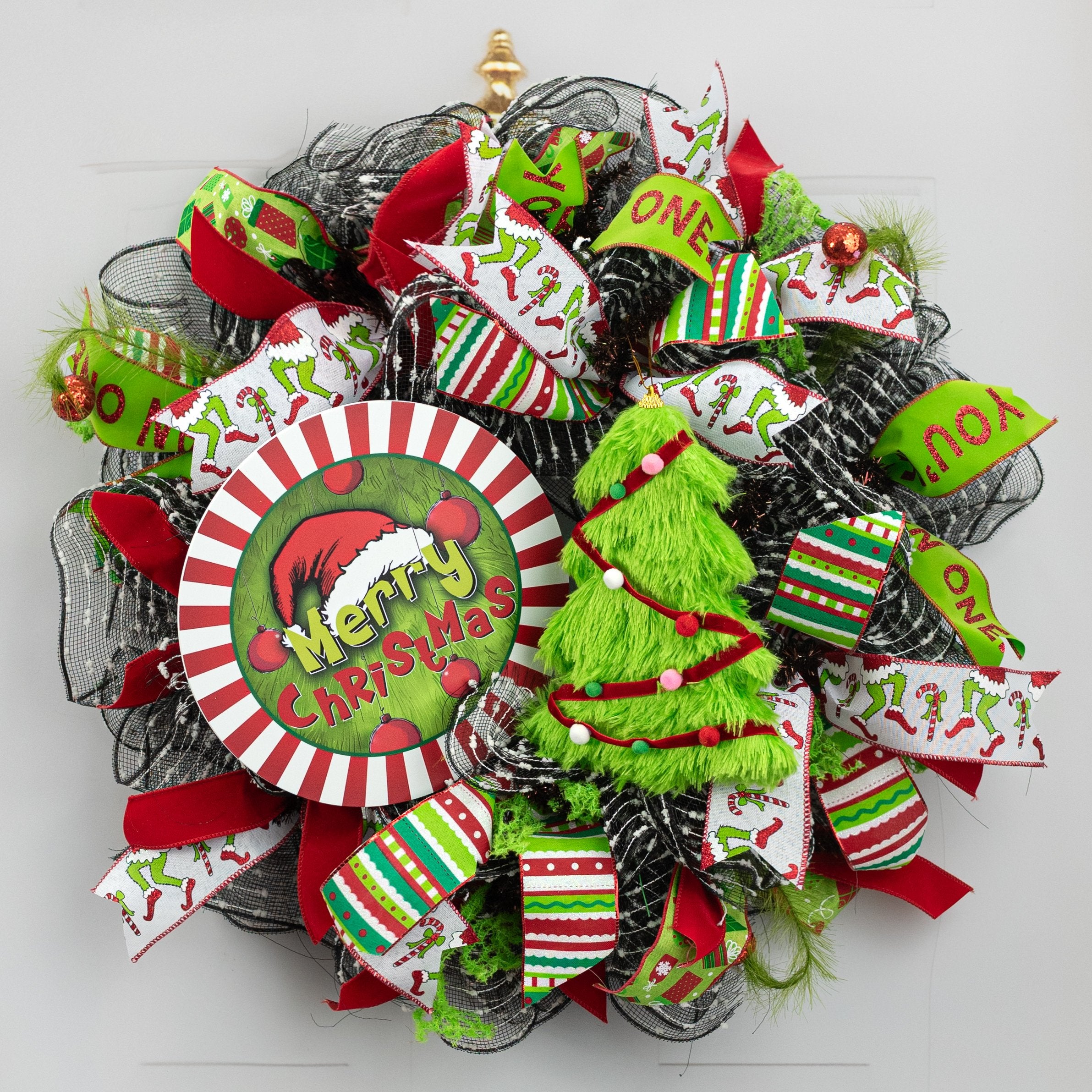 10" Furry Whimsical Christmas Tree Ornament: Lime Lifestyle Photo