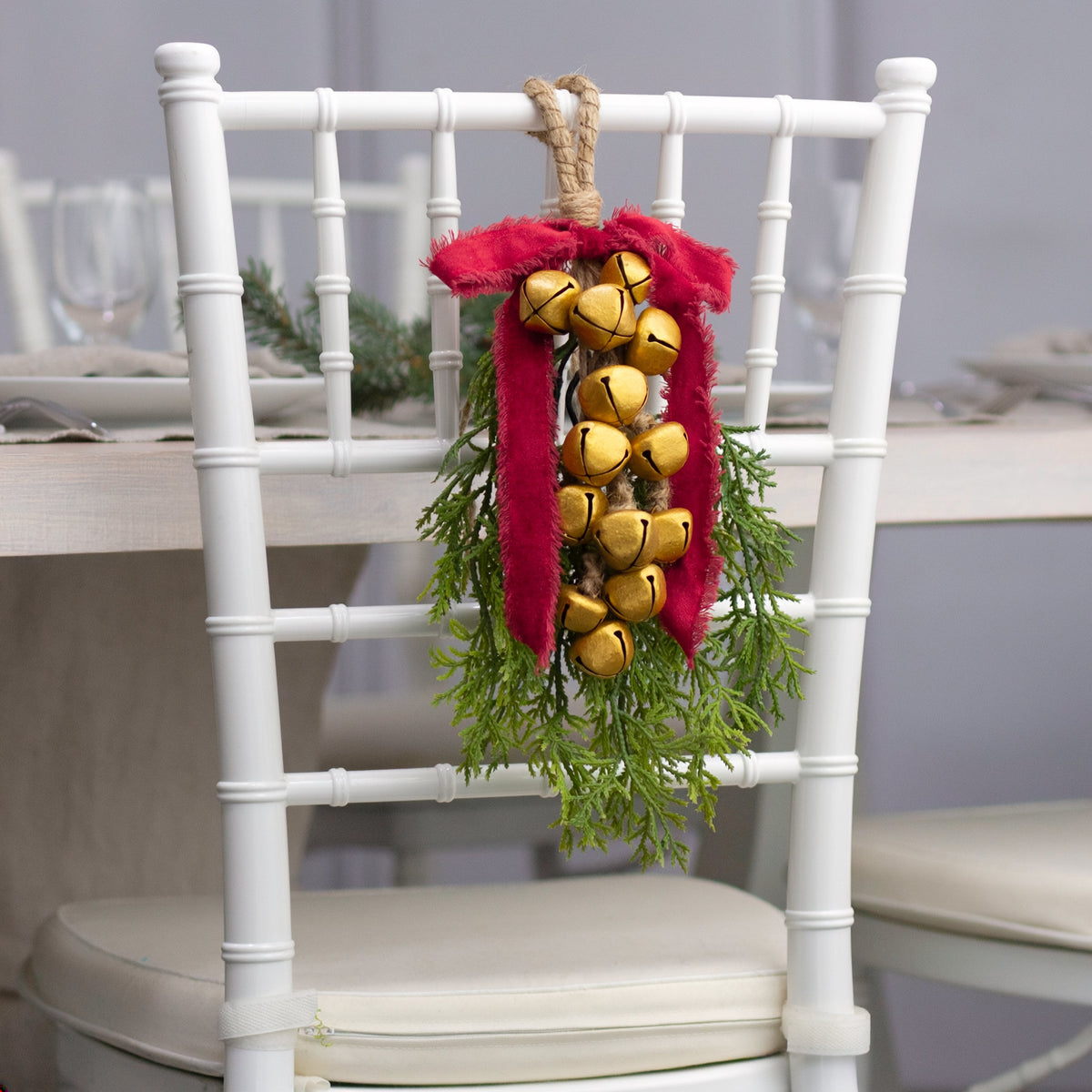 10" Hanging Jingle Bell Cluster Ornament: Antique Gold Lifestyle Photo