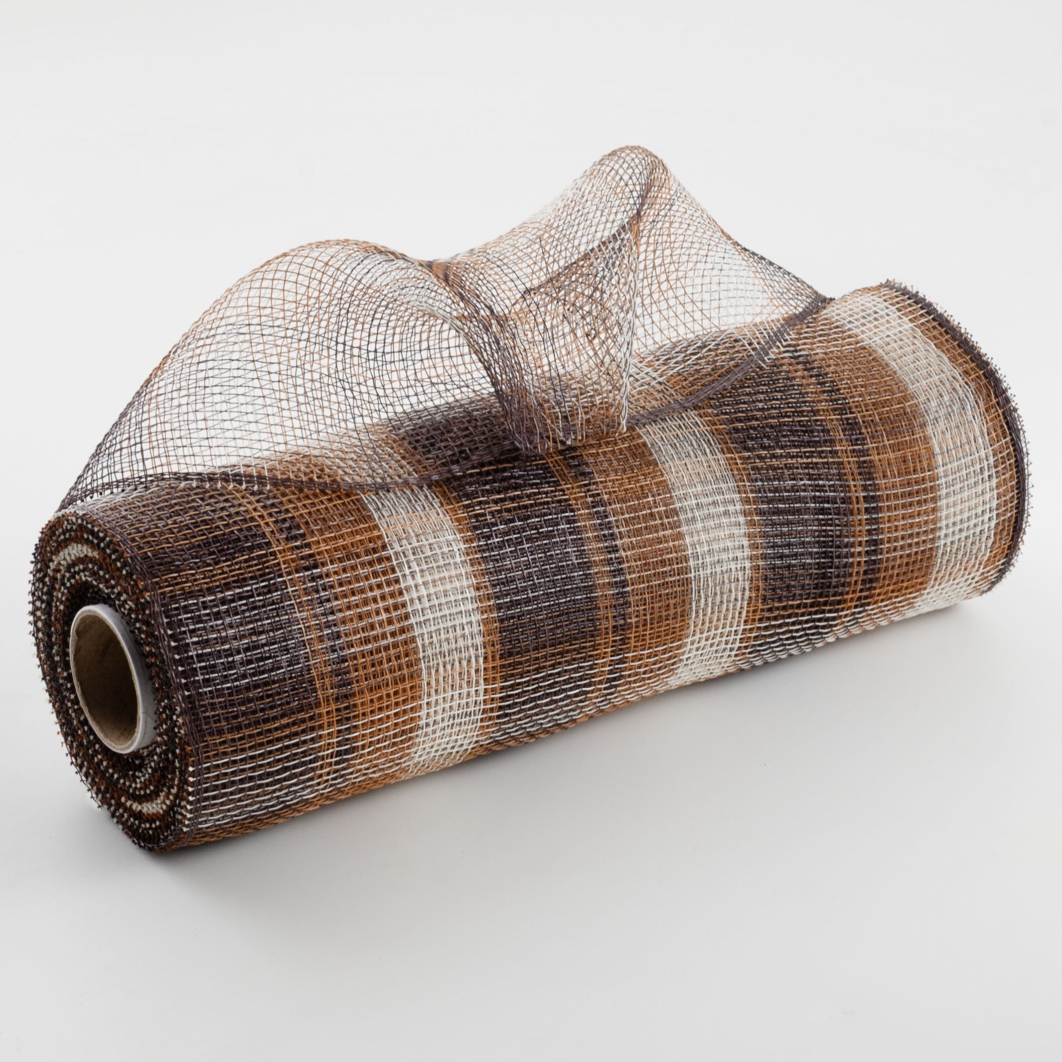 10" Plaid Deco Mesh: Chocolate Brown & Ivory Item Number: RE8413J3