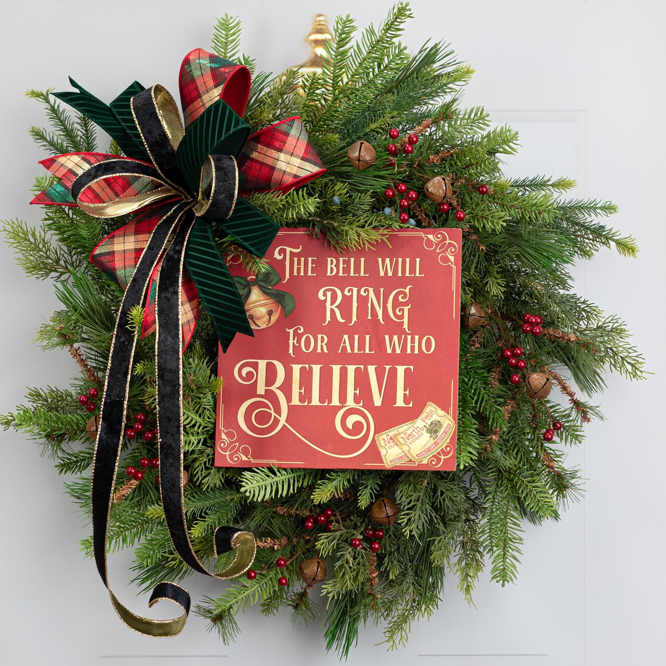 10" Square Wooden Sign: Bell Will Ring for Believers Lifestyle Photo