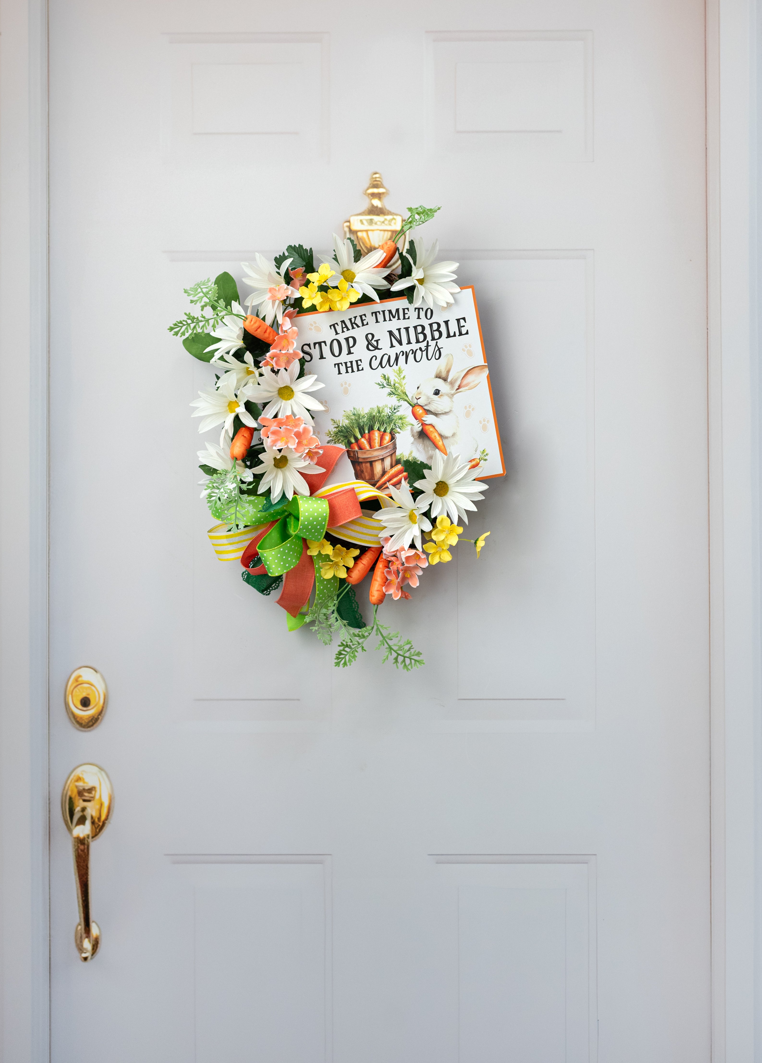 10" Square Wooden Sign: Stop to Nibble the Carrots detail photo 4