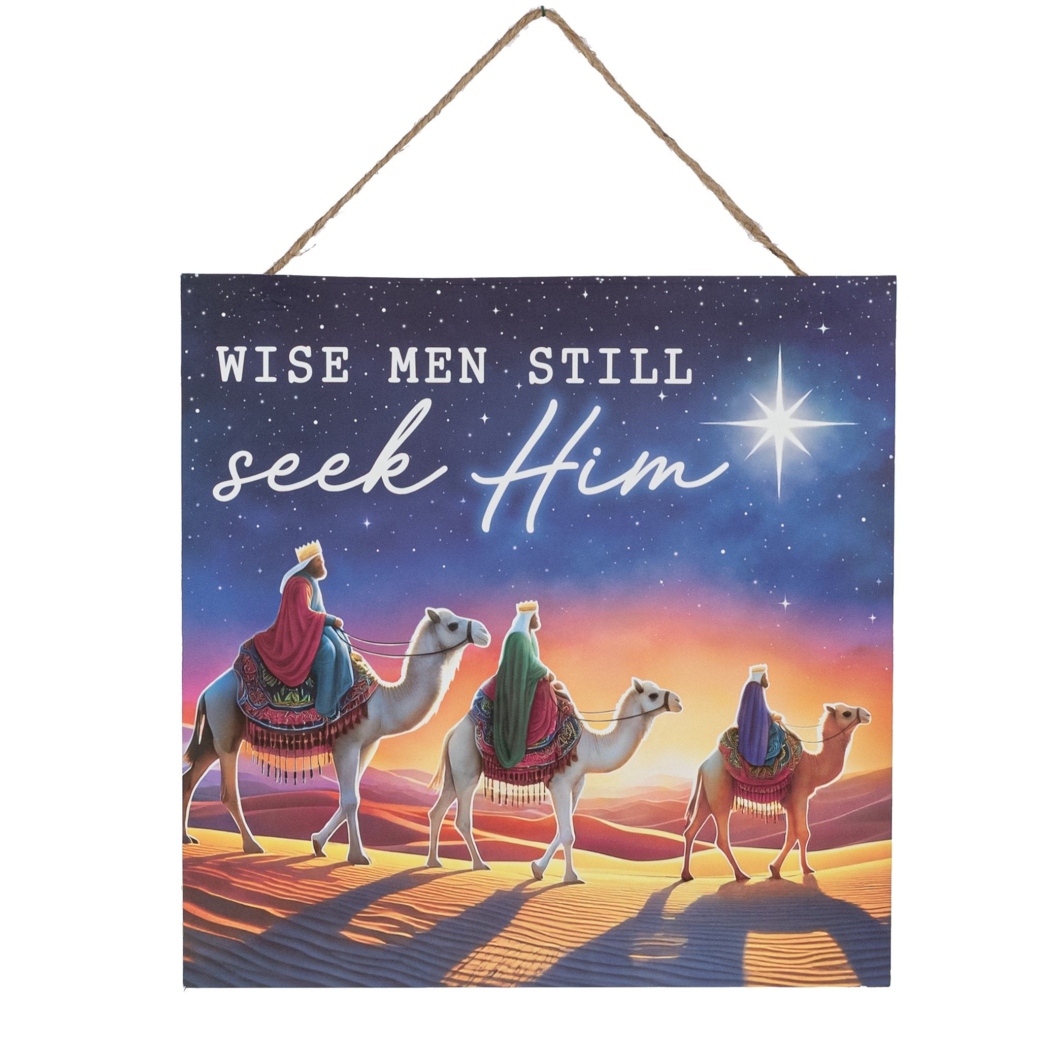 10" Square Wooden Sign: Wise Men Seek Nativity Item Number: AP7454