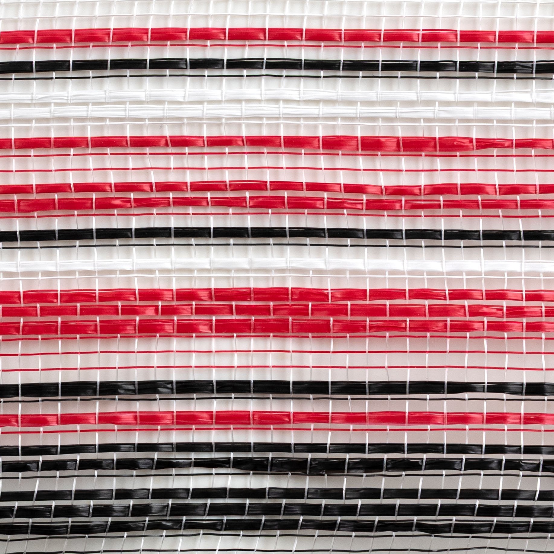 10" Vertical Wide Strip OmbrÃ© Mesh: Black, Red & White detail photo 3
