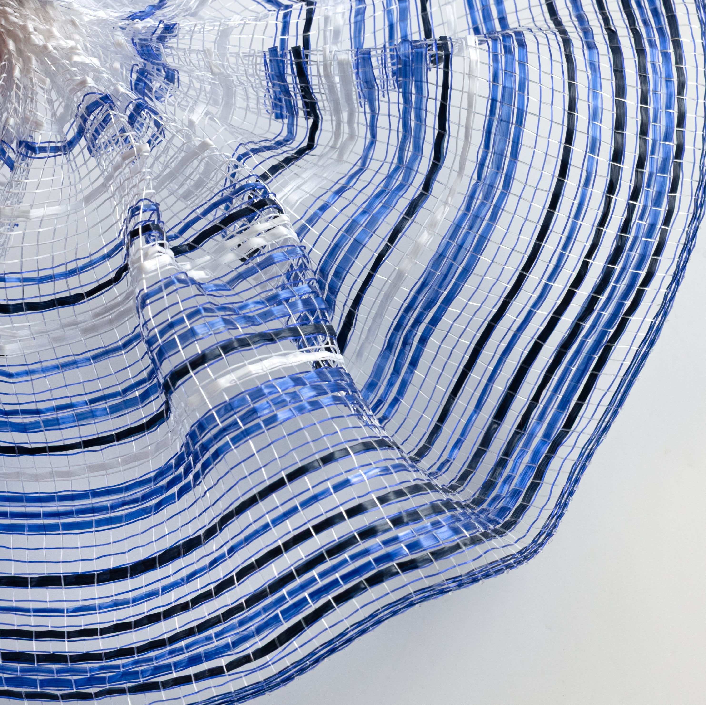 10" Vertical Wide Strip OmbrÃ© Mesh: Blues & White Lifestyle Photo