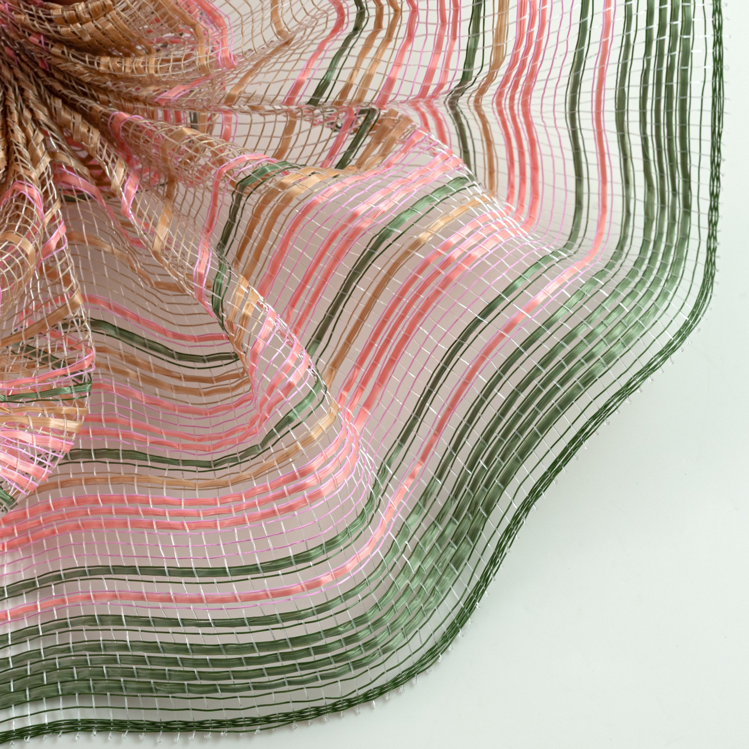 10" Vertical Wide Strip OmbrÃ© Mesh: Sage, Natural & Blush Lifestyle Photo