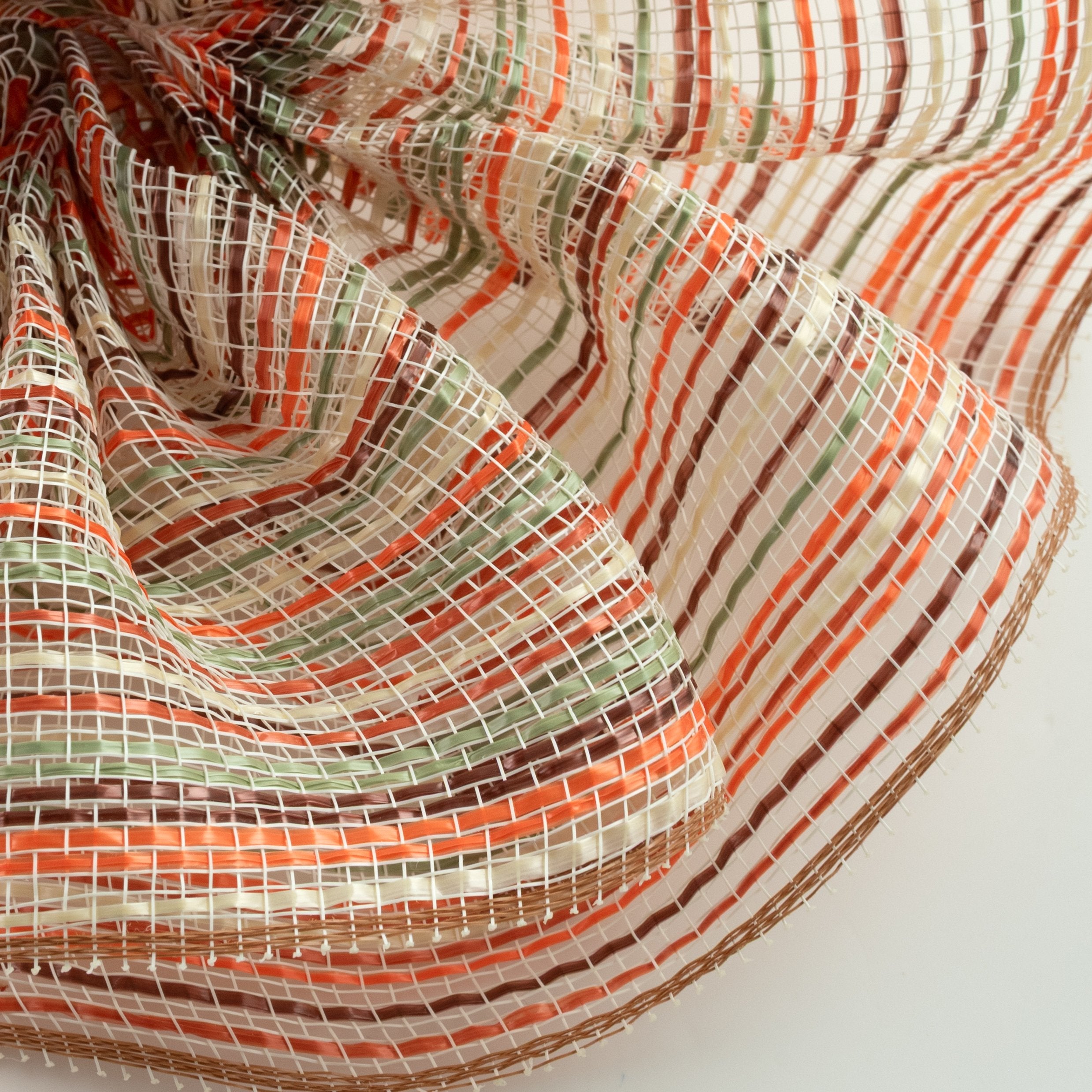 10" Vertical Wide Strip Striation Mesh: Autumn Spice Lifestyle Photo