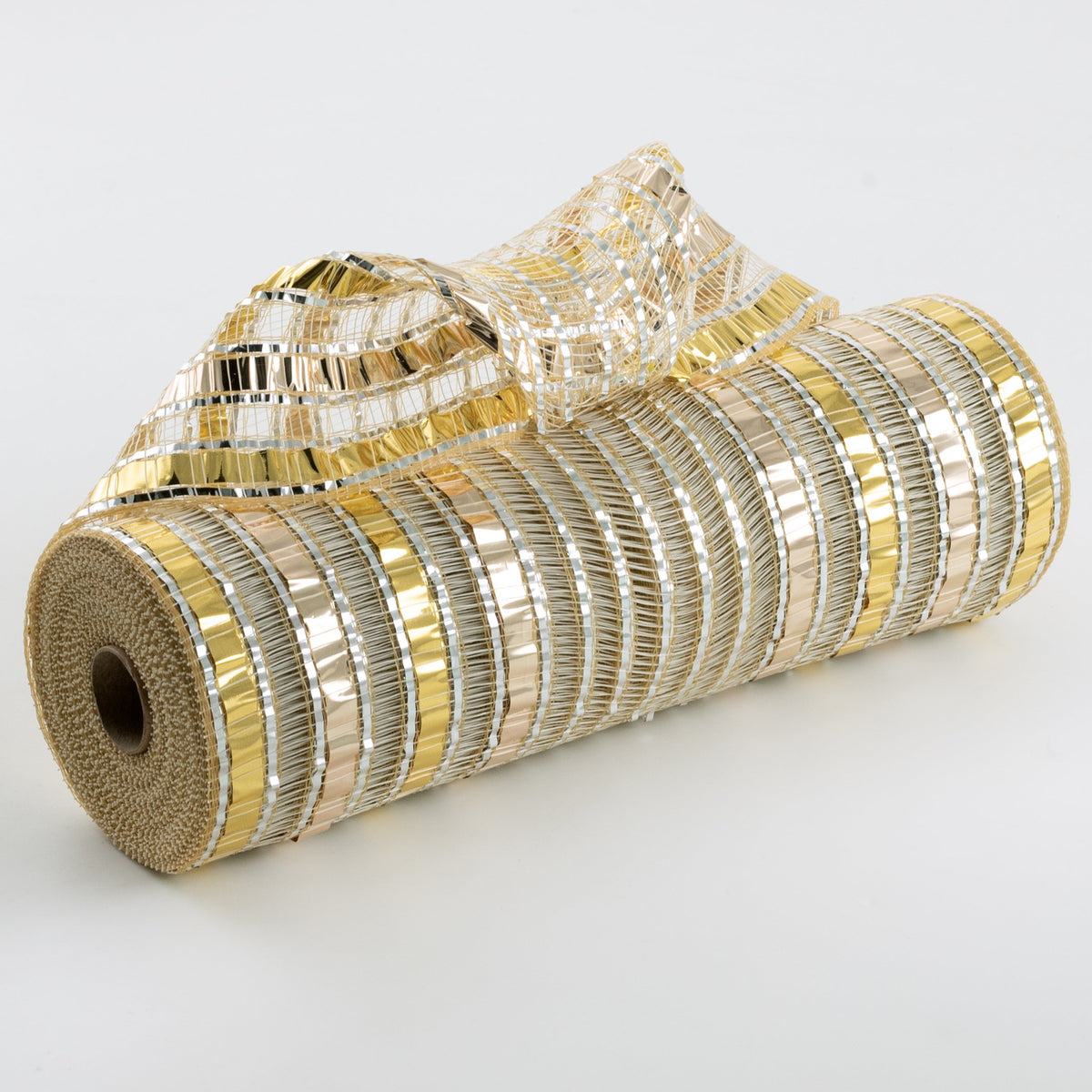 10" Wide Metallic OmbrÃ© Mesh: Ivory, Gold & Silver Item Number: XB266410-14