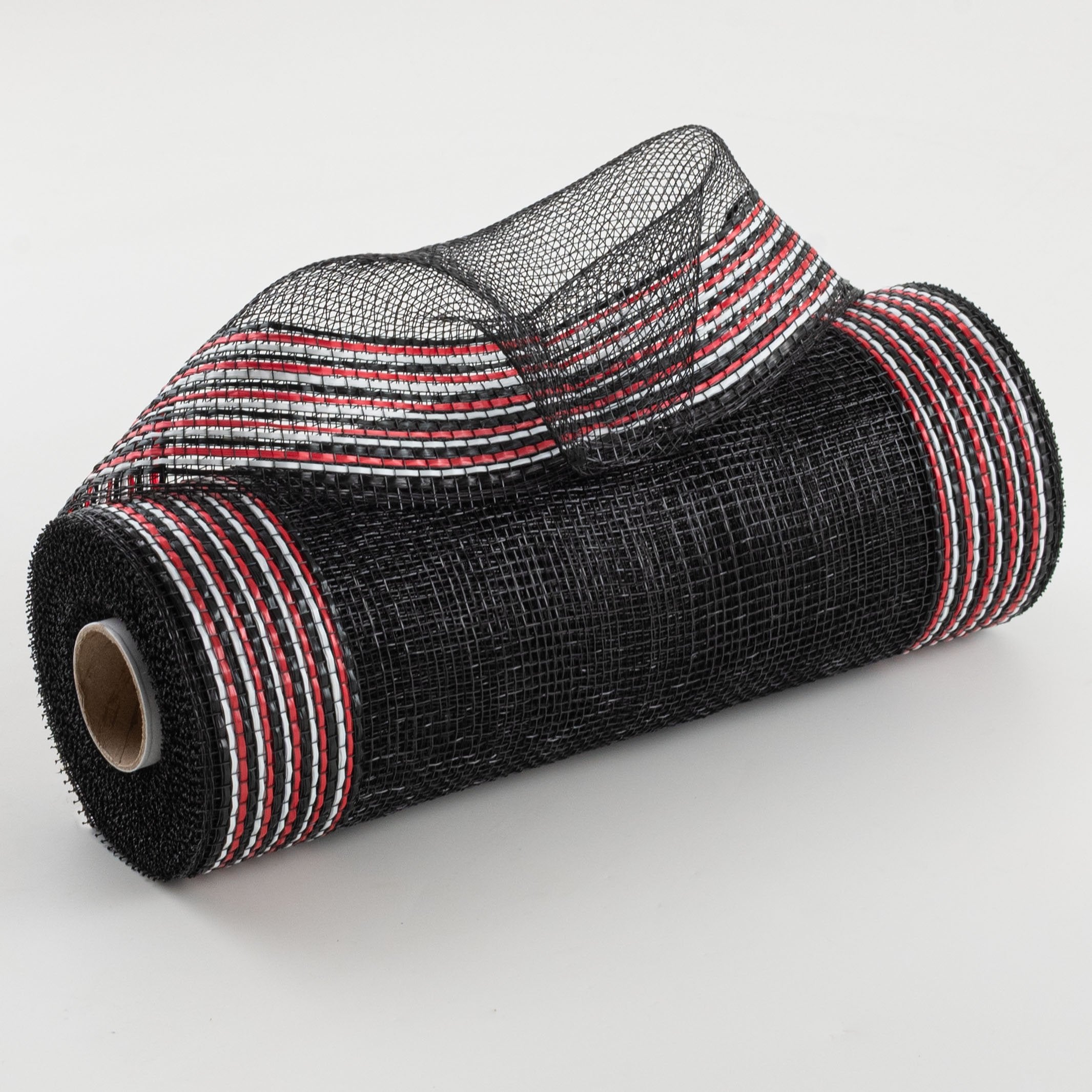 10" Wide Strip Border Stripe Mesh: Black, Red & White Item Number: RE8506FE