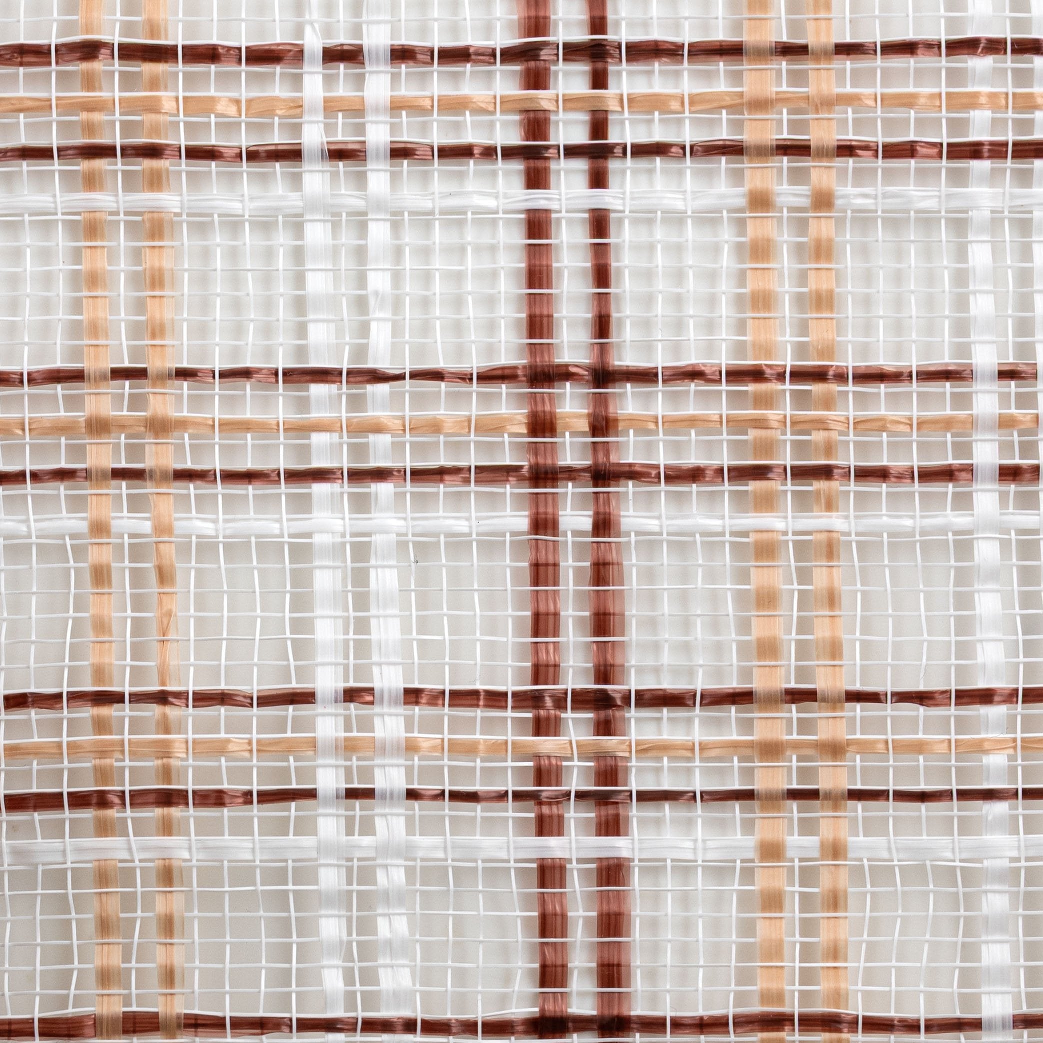 10" Wide Strip Plaid Mesh: Gingerbread Tan & Brown detail photo 3