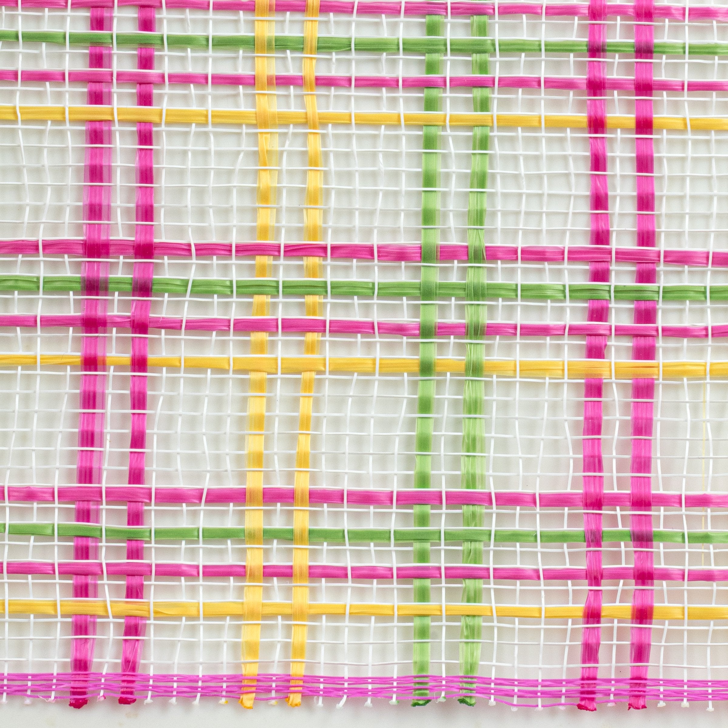 10" Wide Strip Plaid Mesh: Hot Pink, Lime, Yellow detail photo 3