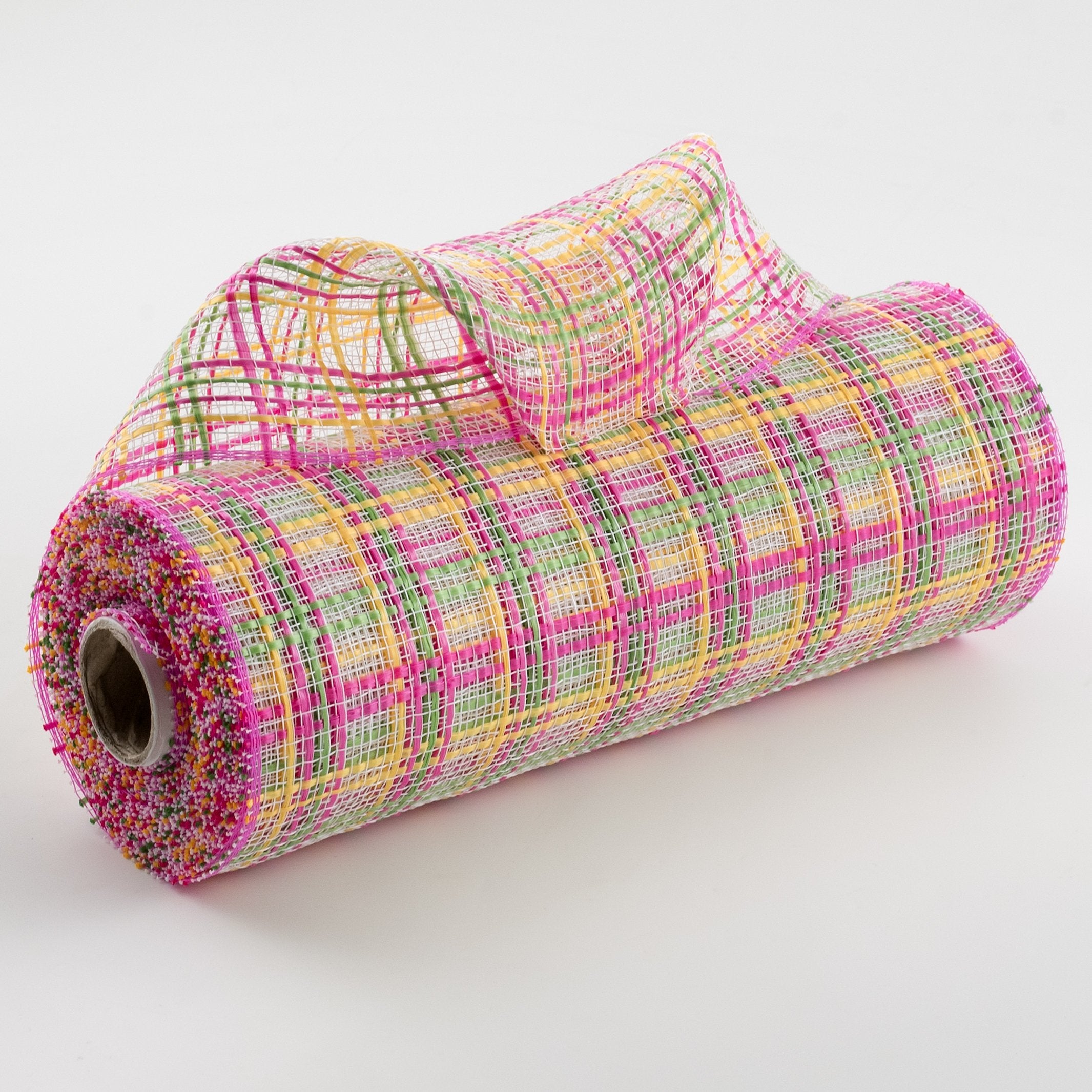10" Wide Strip Plaid Mesh: Hot Pink, Lime, Yellow Item Number: RE13841H
