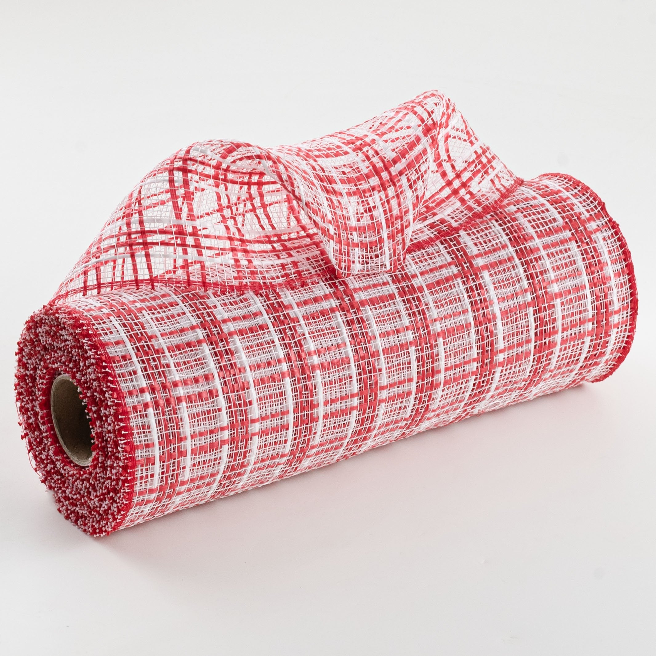 10" Wide Strip Plaid Mesh: Red & White Item Number: RE13843E