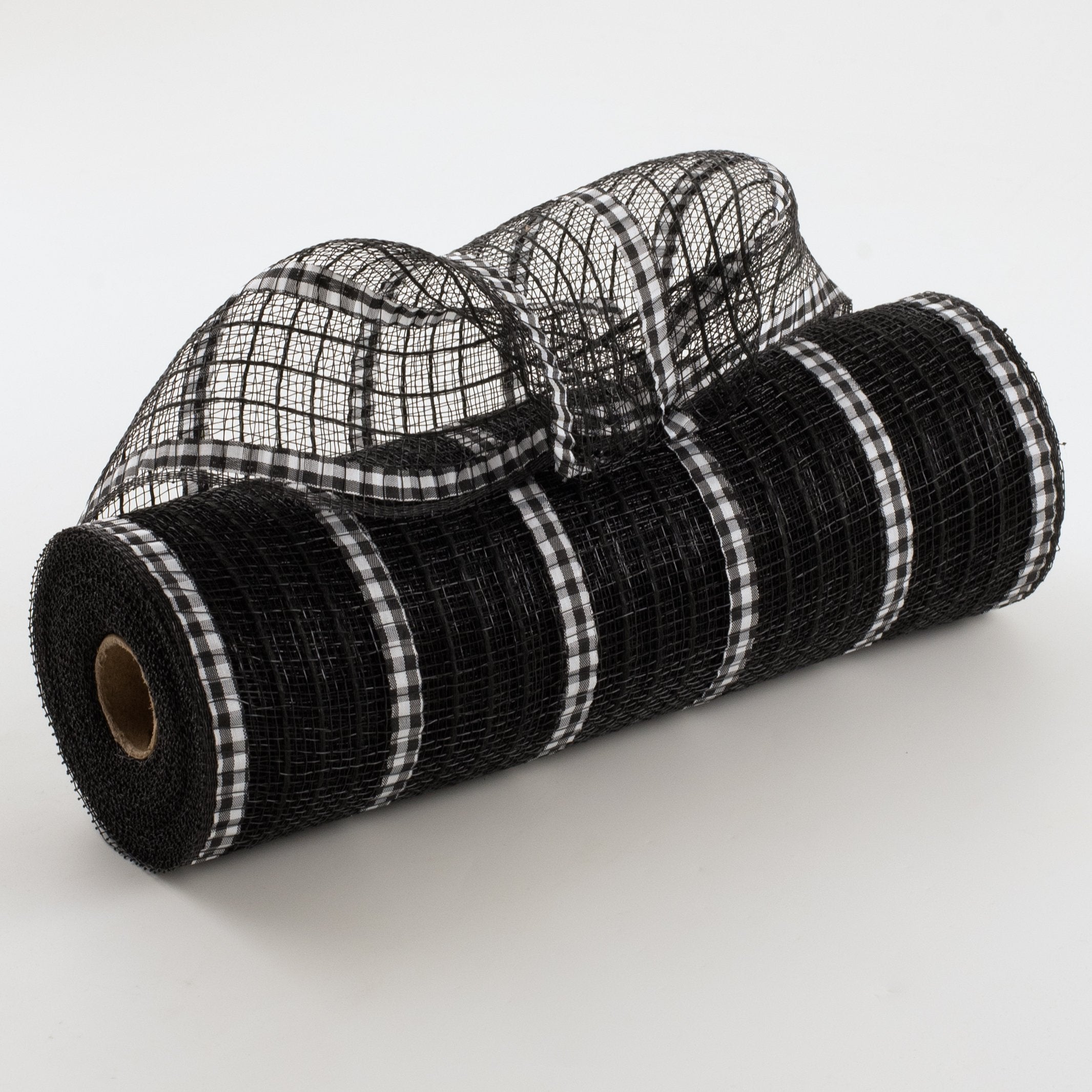 10" XL Wide Fabric & Faux Jute Mesh: Black & White Item Number: RY890162