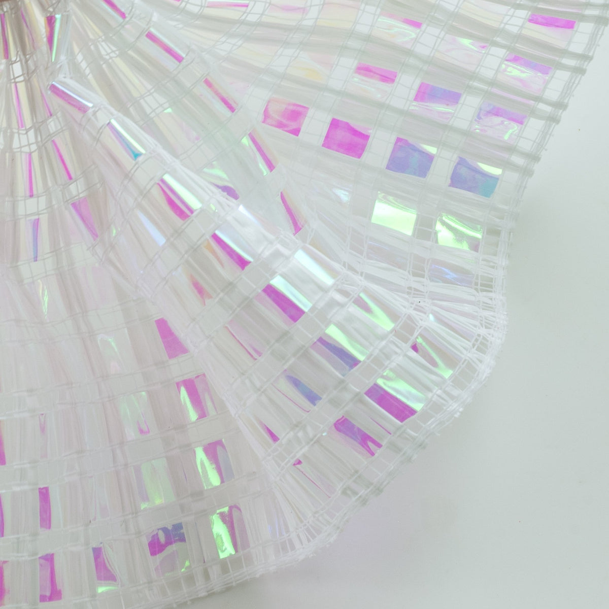 10" XL Wide Foil Metallic Mesh: Iridescent White Lifestyle Photo
