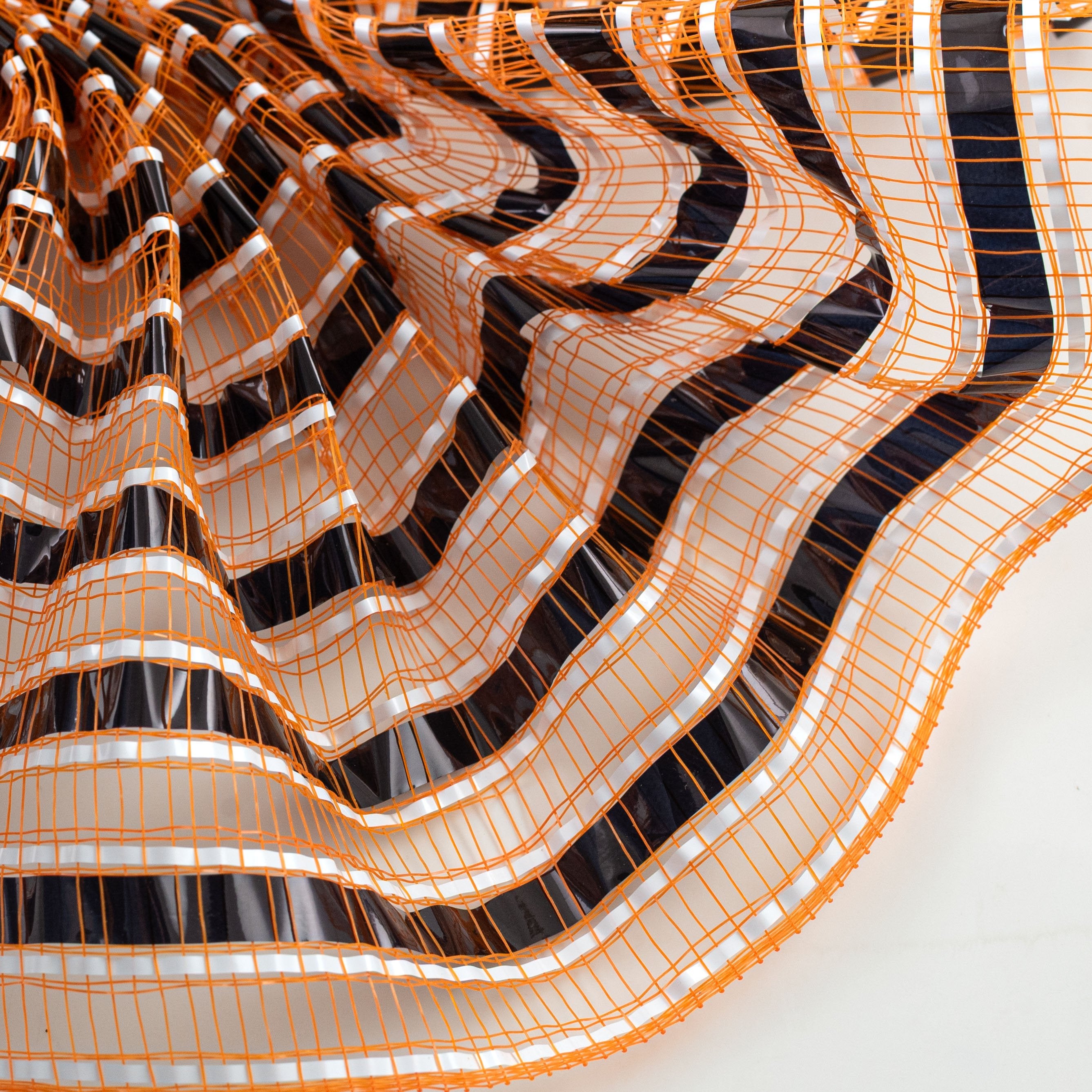 10" XL Wide Metallic Stripe Mesh: Orange & Black Halloween Lifestyle Photo