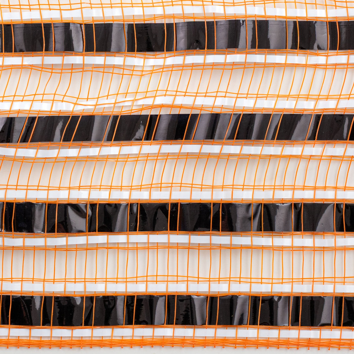 10" XL Wide Metallic Stripe Mesh: Orange & Black Halloween detail photo 3