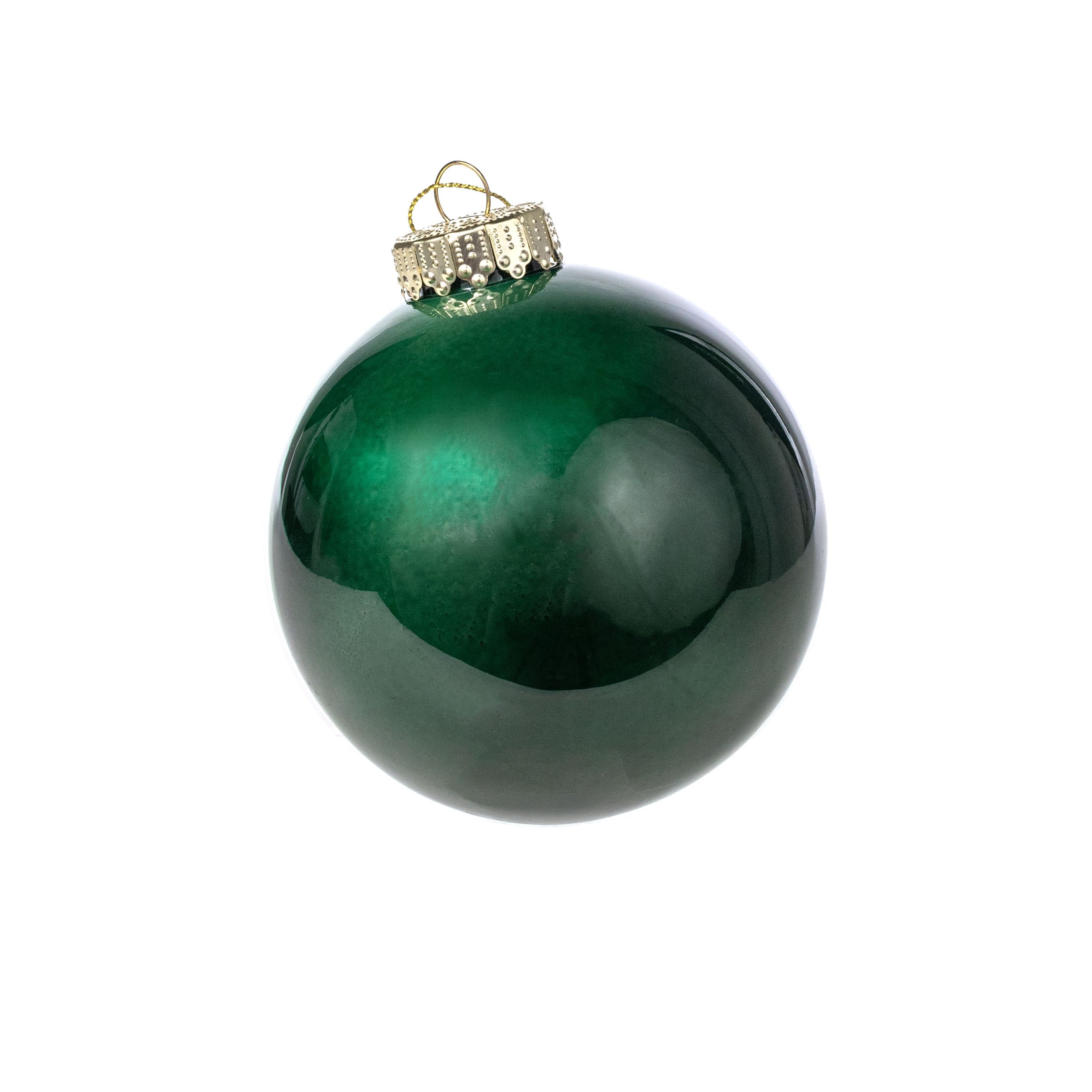 100mm Lacquered Glass-Look Shatterproof Ornament: Hunter Green Item Number: XH966112