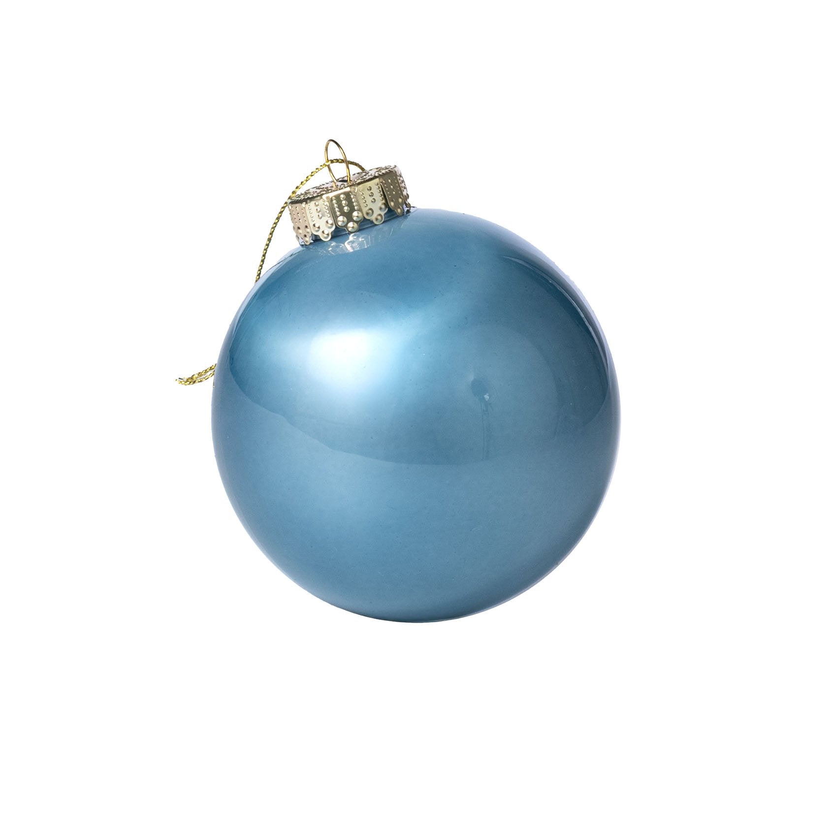 100mm Lacquered Glass-Look Shatterproof Ornament: Smoke Blue Item Number: XH9661E6