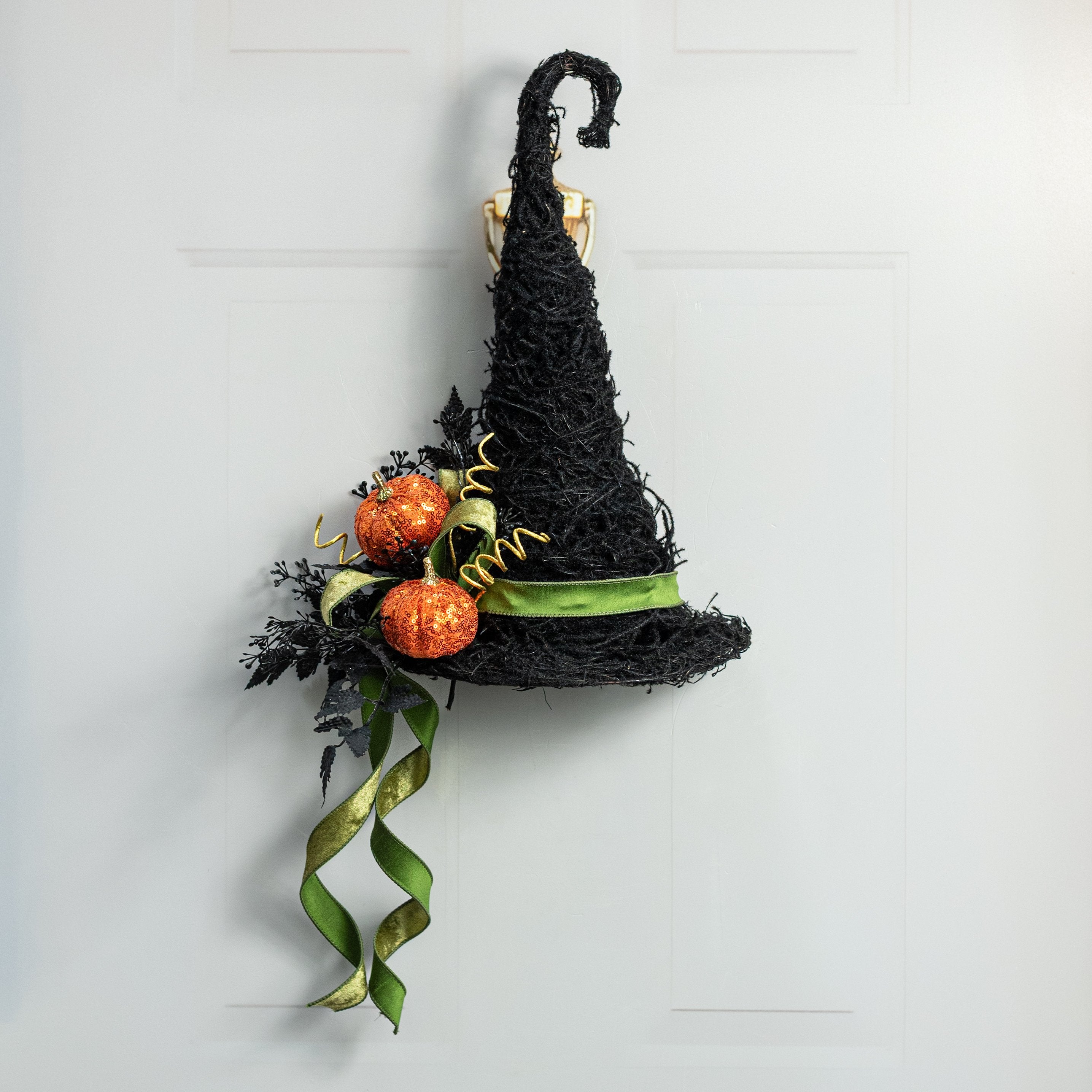11" x 18" Half Witch Hat Door Hanger: Black Lifestyle Photo