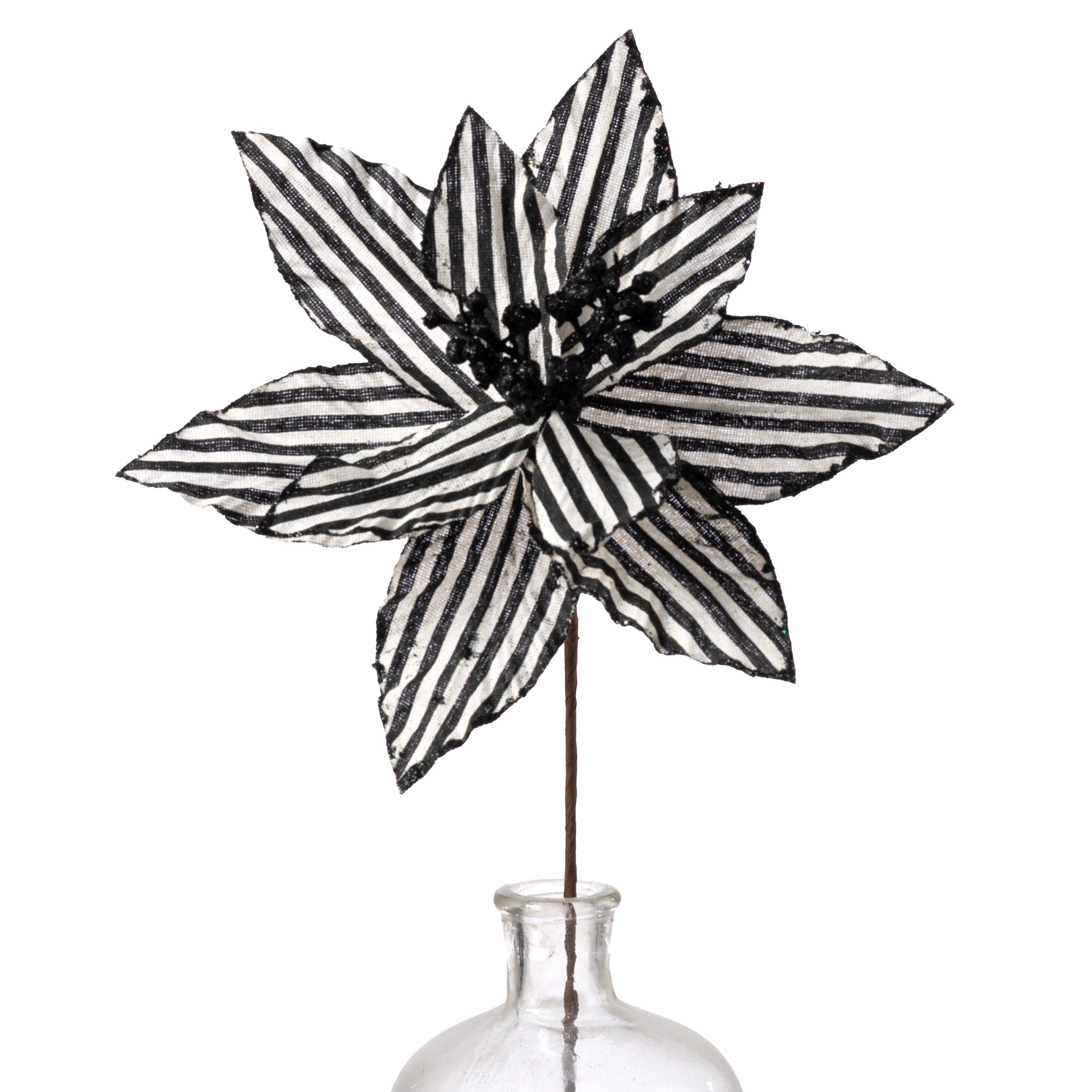 11" x 19" Striped Poinsettia Stem: Black & White Item Number: XS424478