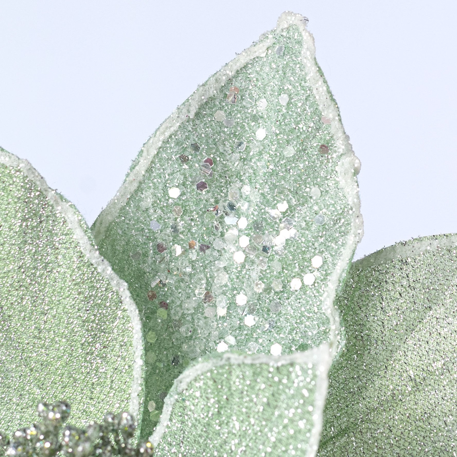 11" x 20" Sparkle Poinsettia Stem: Mint Green Lifestyle Photo