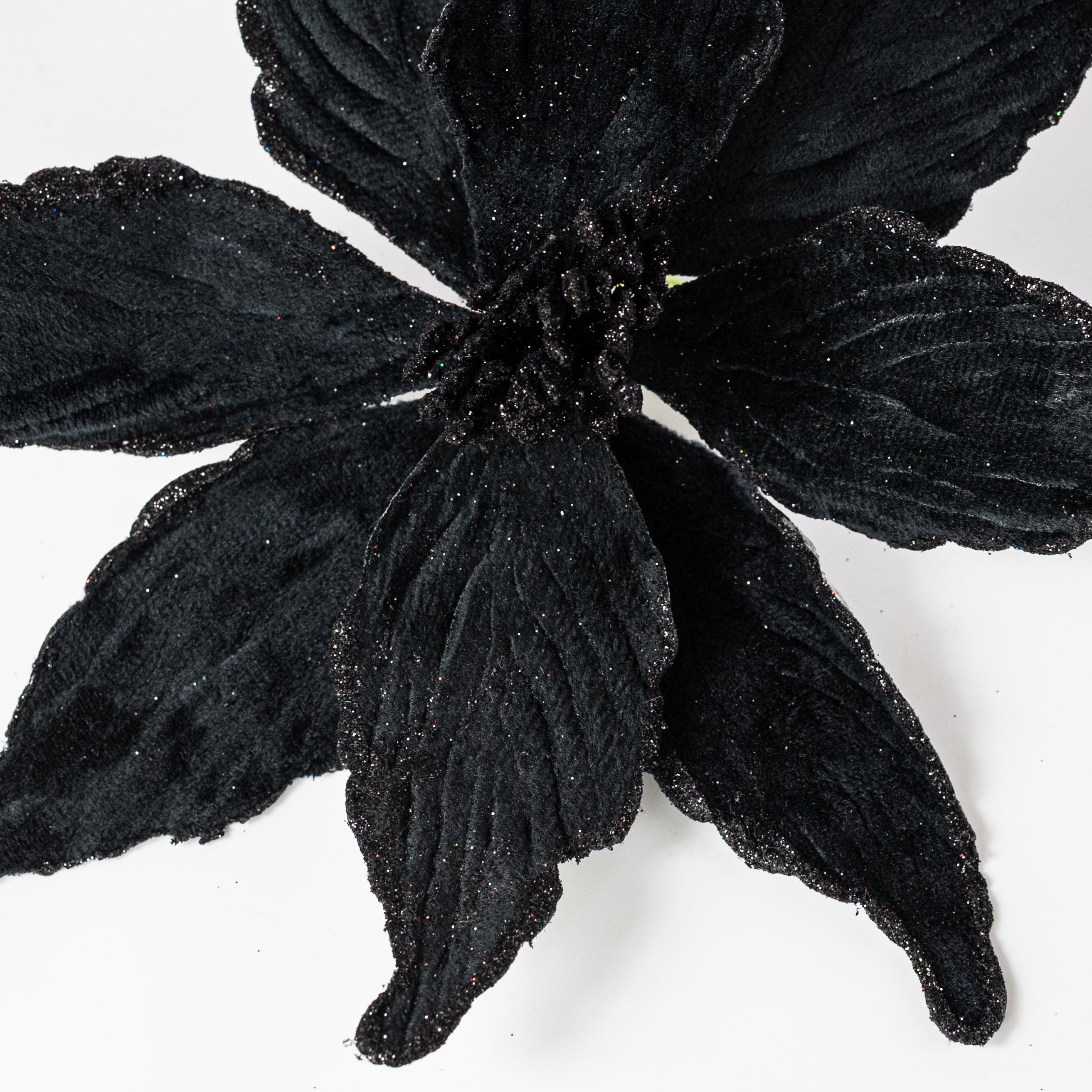 11" x 24" Velvet Poinsettia Stem: Black Lifestyle Photo