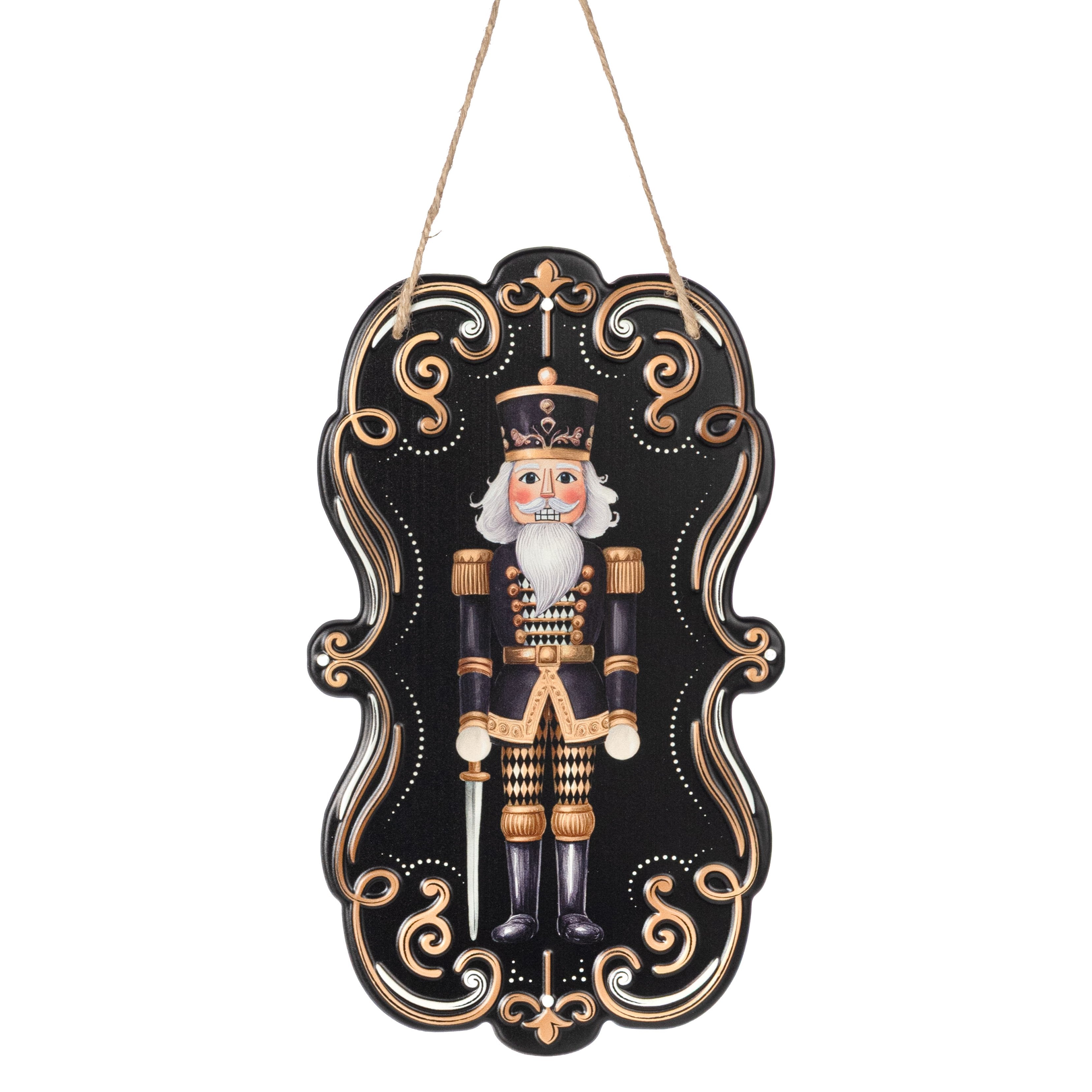 11.5" Metal Embossed Hanger: Harlequin Nutcracker Item Number: MD1794E5