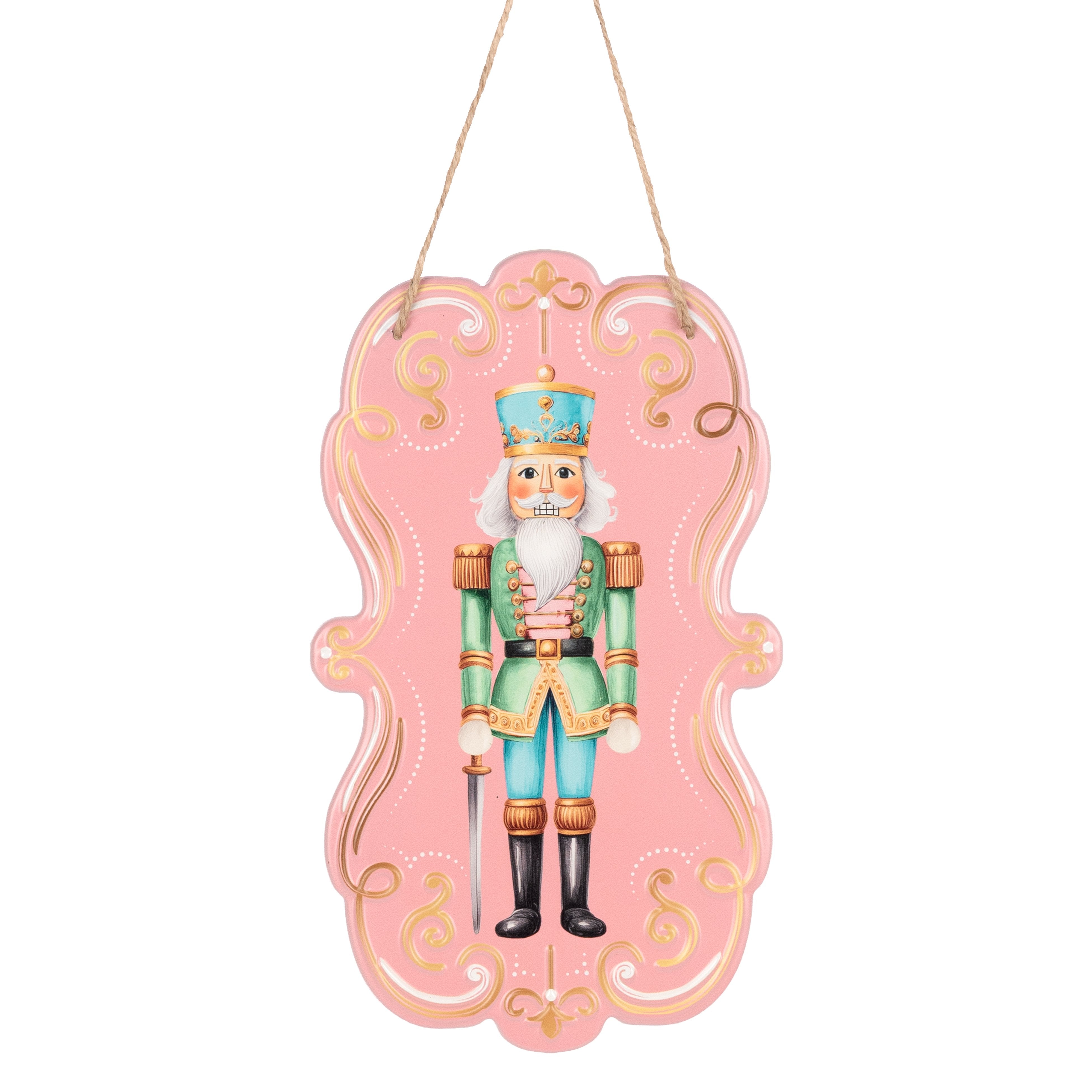 11.5" Metal Embossed Hanger: Pastel Nutcracker Item Number: MD179322
