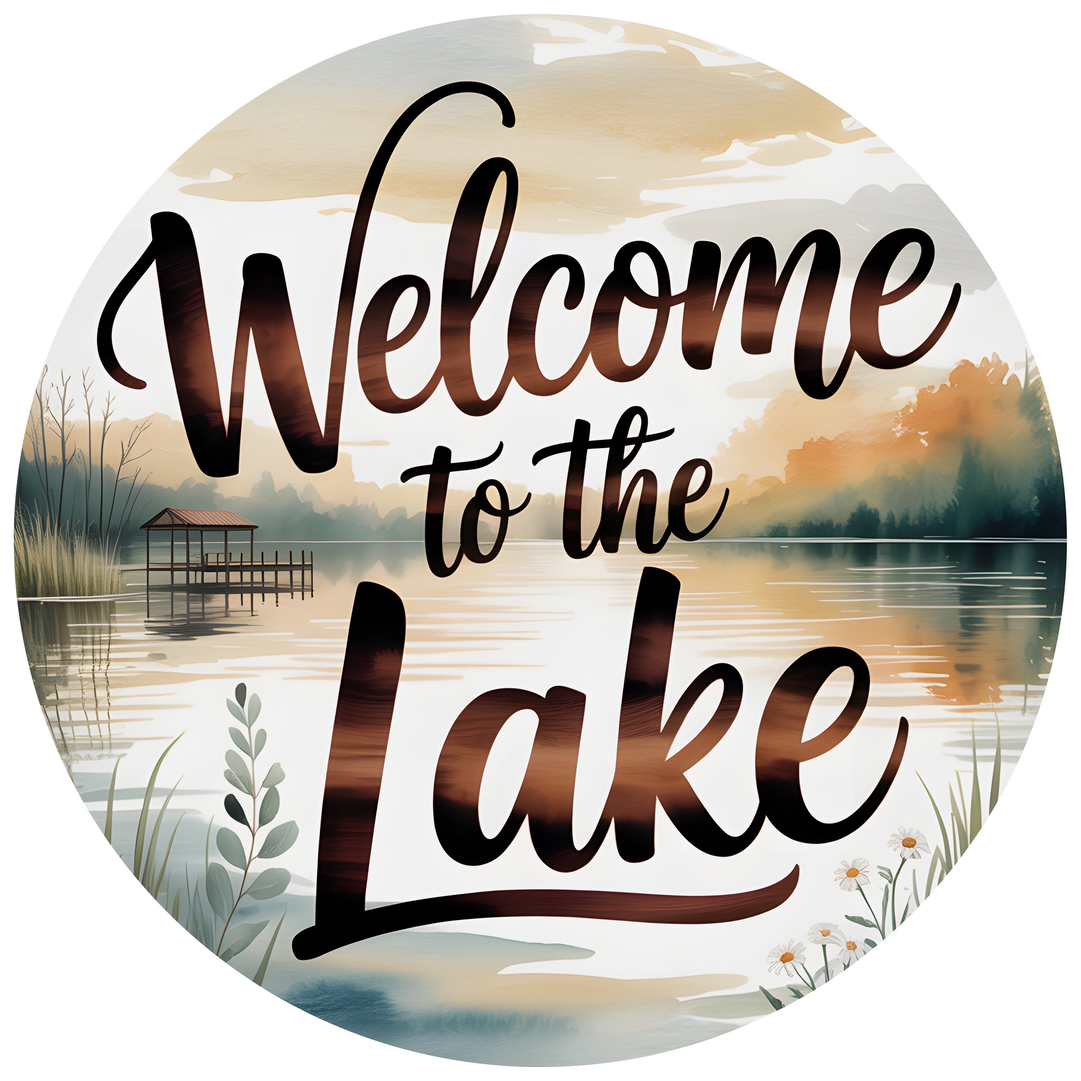 11.75" Round Waterproof Sign: Welcome to the Lake Misty Dock Item Number: CD1306NH-118