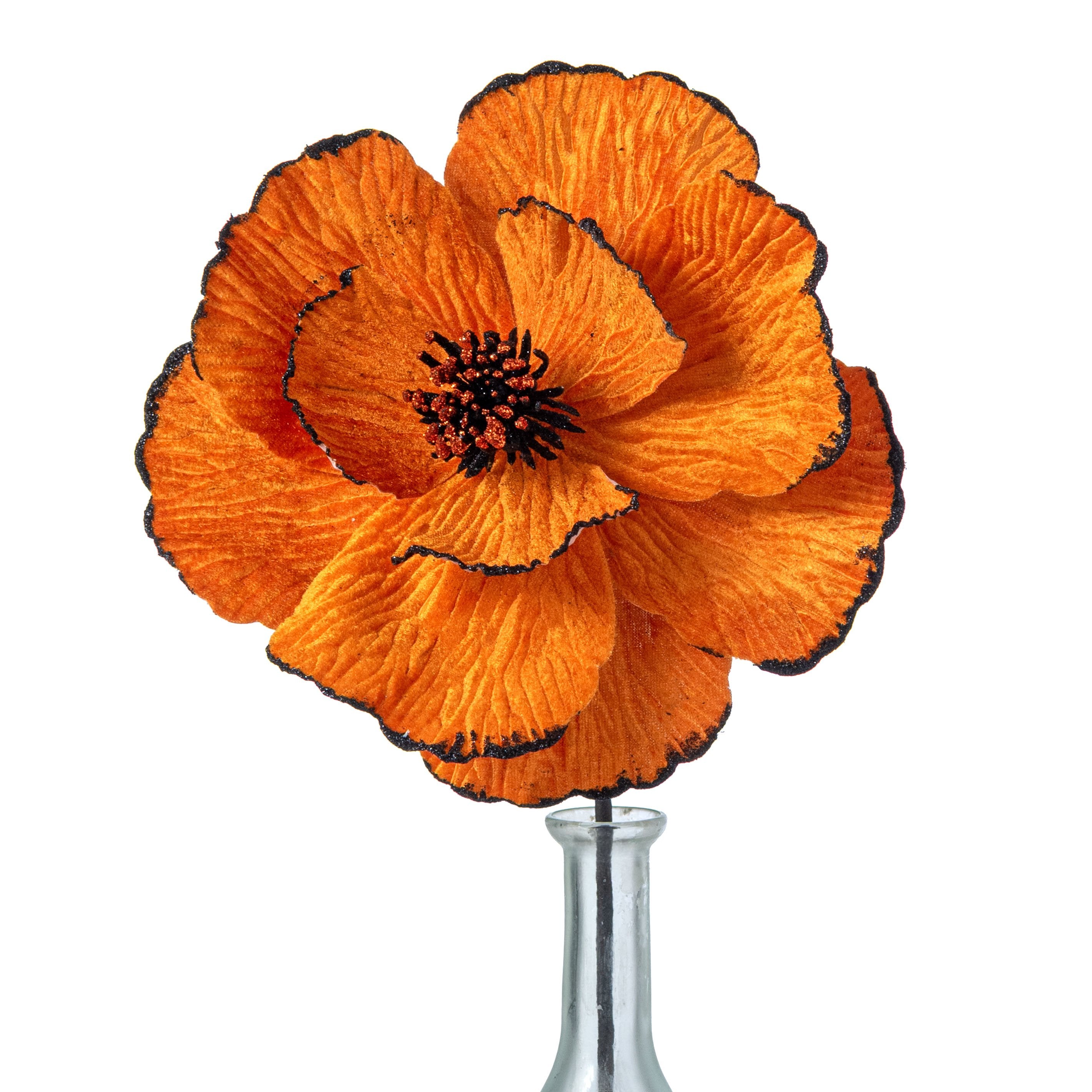 9" x 11" Fantasy Flower Pick: Orange & Black Item Number: 57222OR