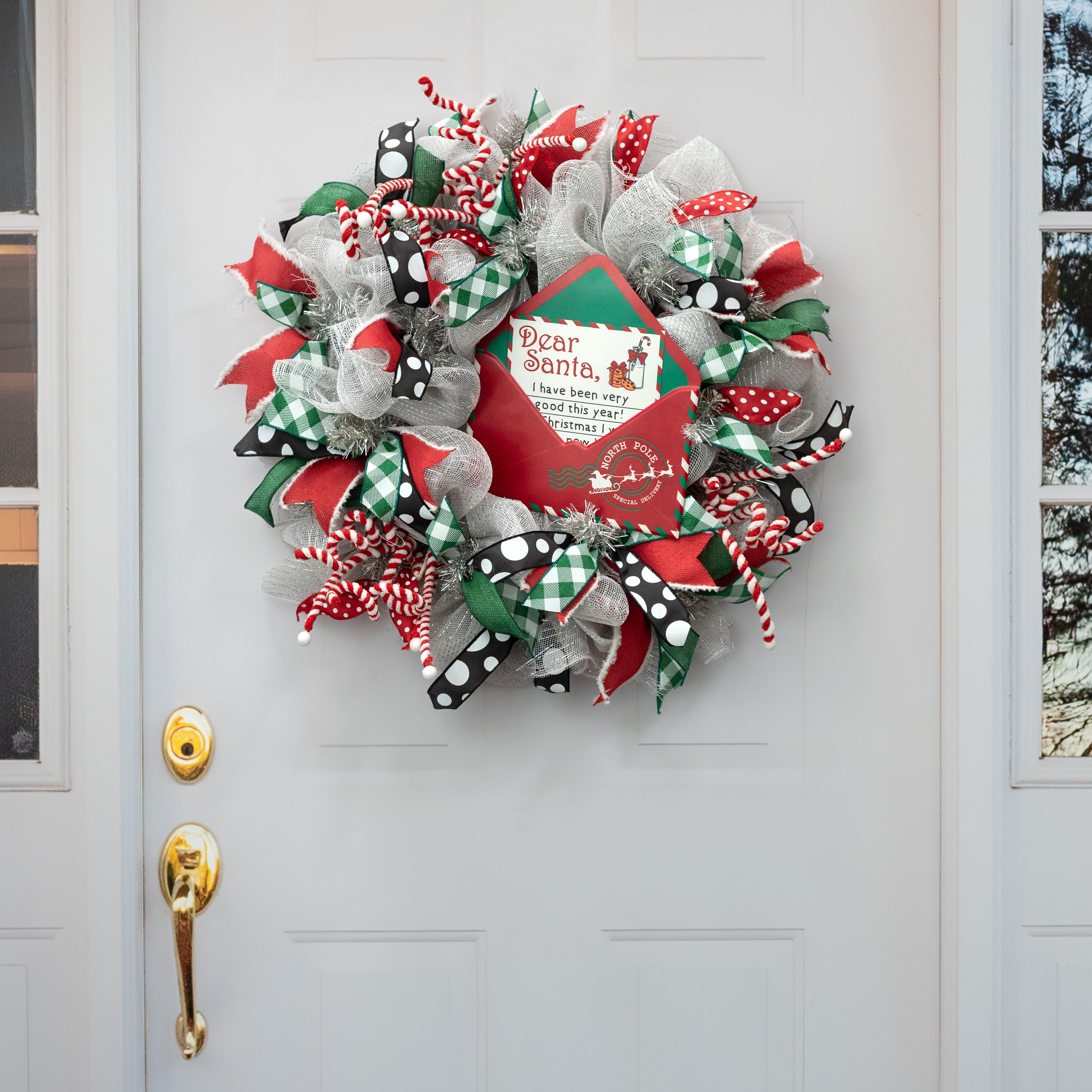 11" Metal Embossed Dear Santa Open Envelope Hanger detail photo 4