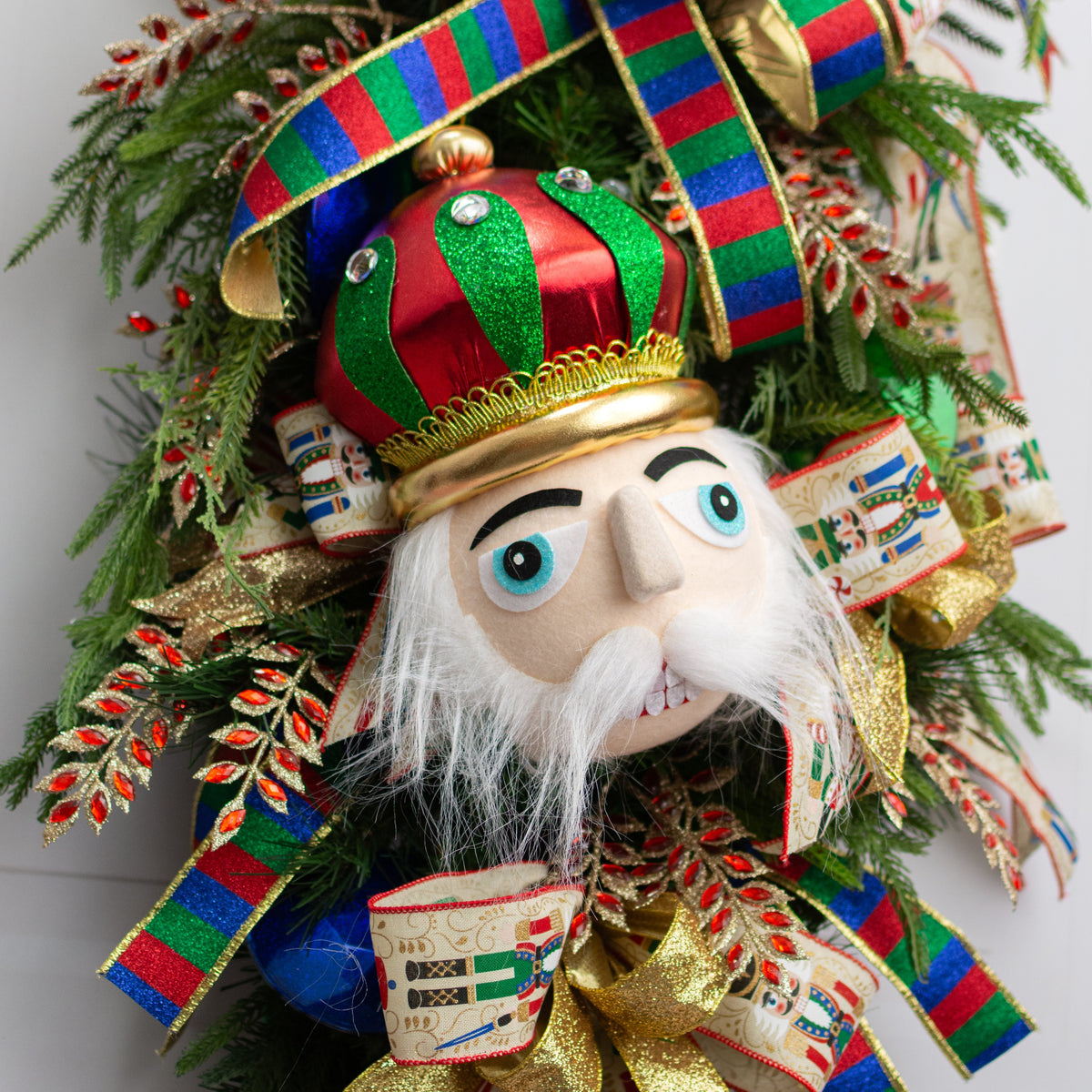 11" Nutcracker King Half Head Ornament: Red & Green Lifestyle Photo