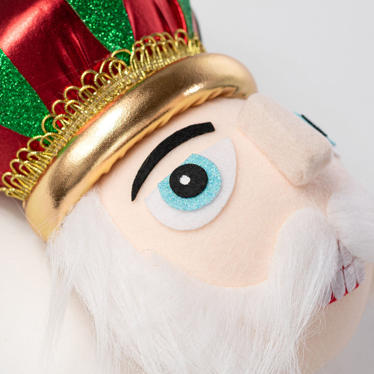 11" Nutcracker King Half Head Ornament: Red & Green detail photo 3