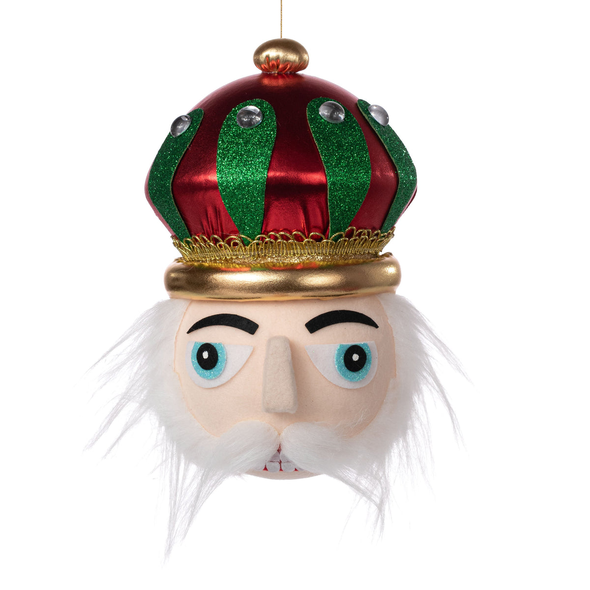 11" Nutcracker King Half Head Ornament: Red & Green Item Number: 86784RDGN