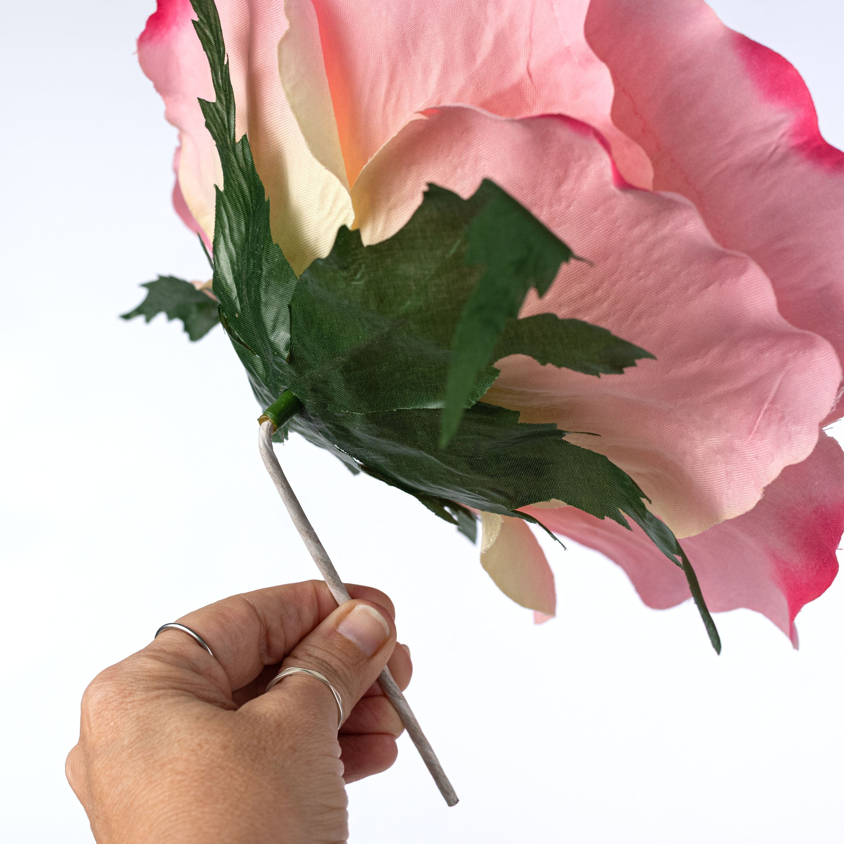 11" Oversized Rose Head: Pink detail photo 3