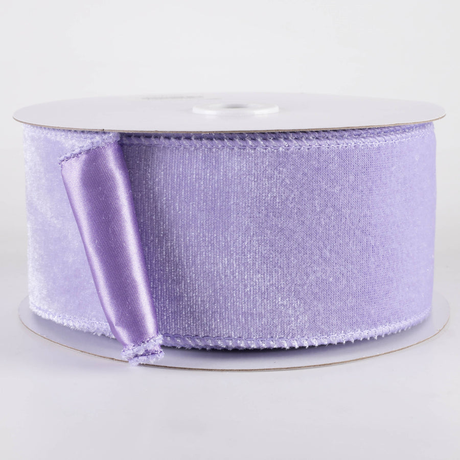 2.5" Deluxe Velvet Satin Backing Ribbon: Lavender Purple (10 Yards)